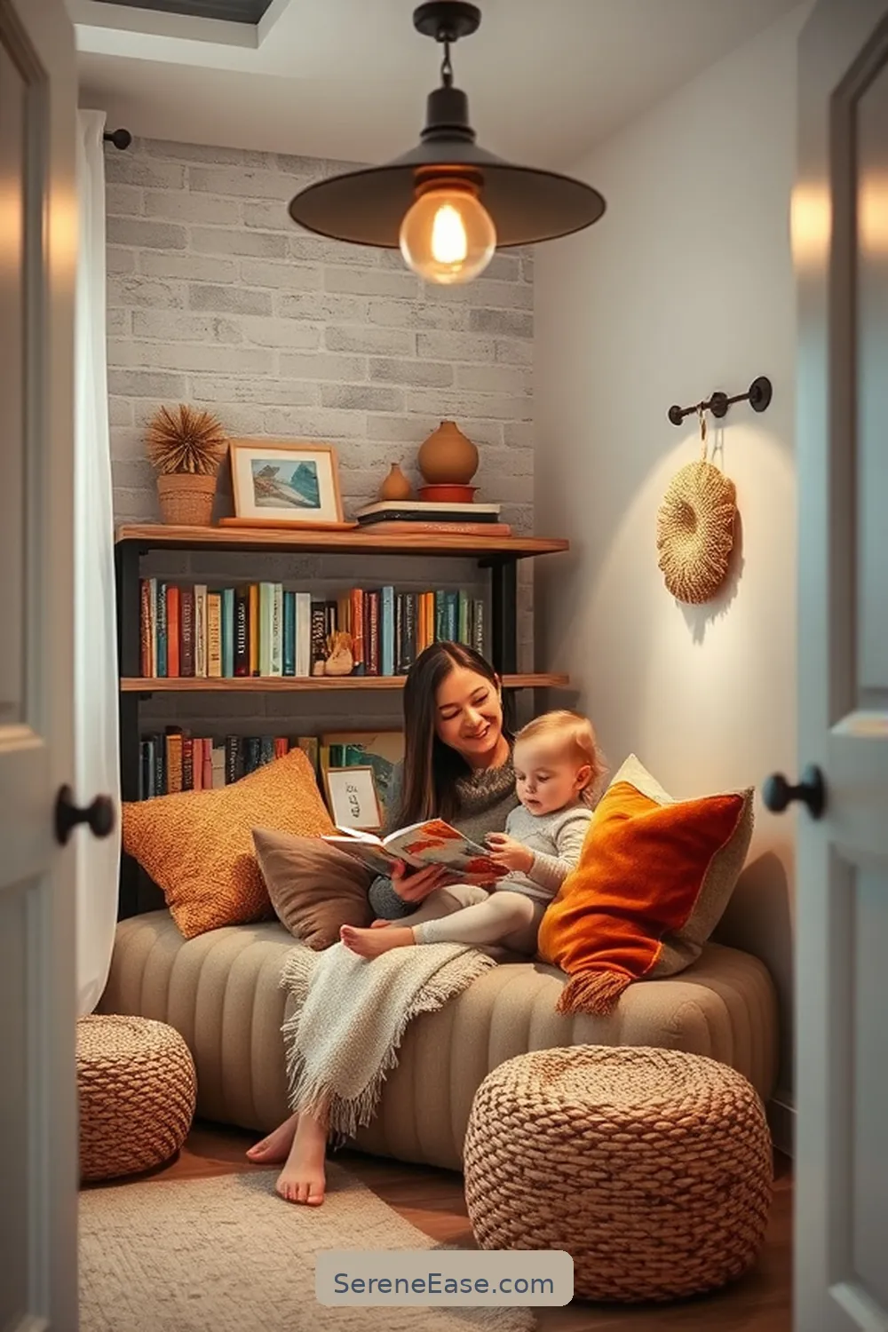 20 Ways to Incorporate Earth Tones in Industrial Style Nurseries 14 Add a Cozy Reading Nook for 20 Ways to Incorporate Earth Tones in Industrial Style Nurseries