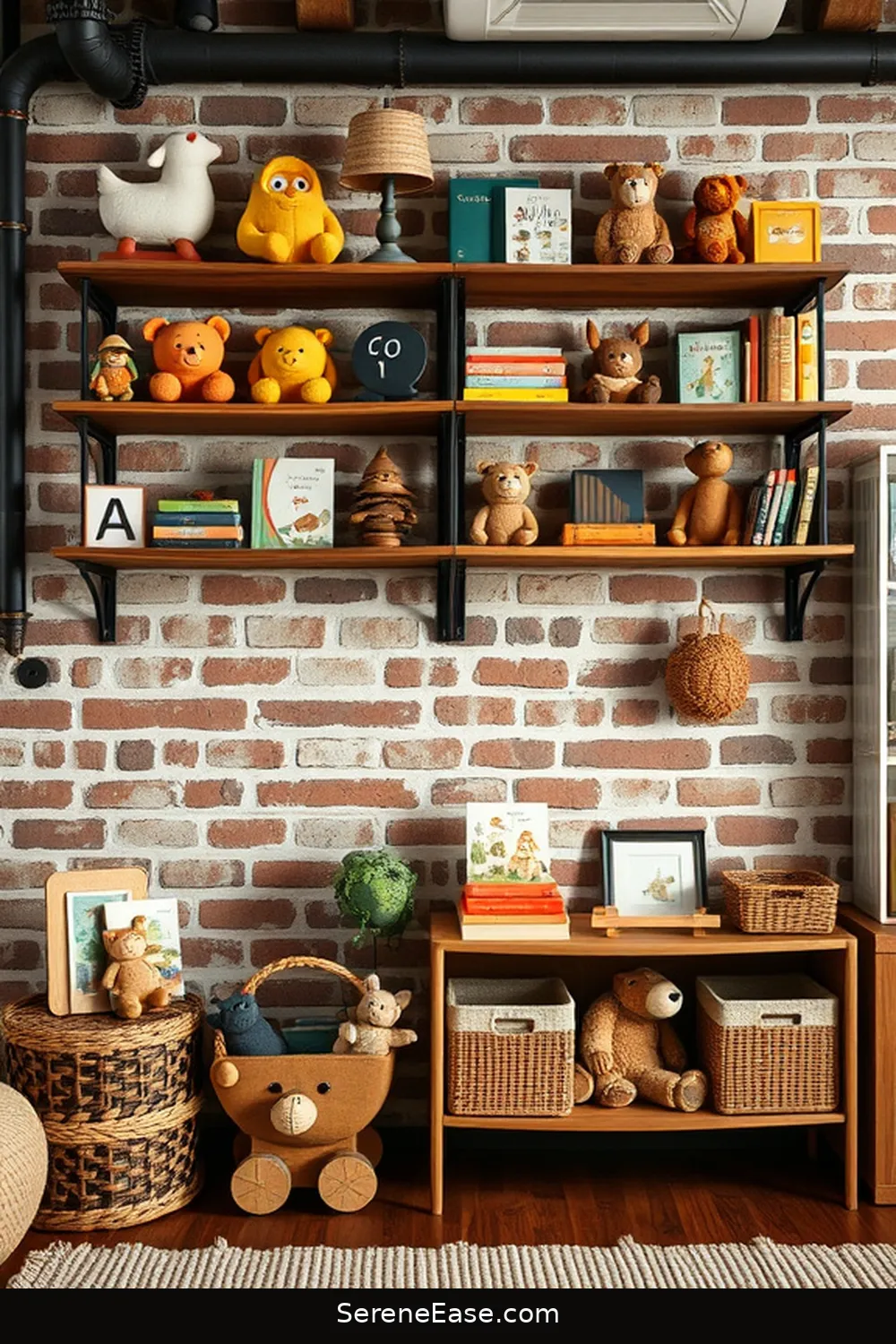 20 Ways to Incorporate Earth Tones in Industrial Style Nurseries 21 Add a Touch of Color With Toys and Books for 20 Ways to Incorporate Earth Tones in Industrial Style Nurseries