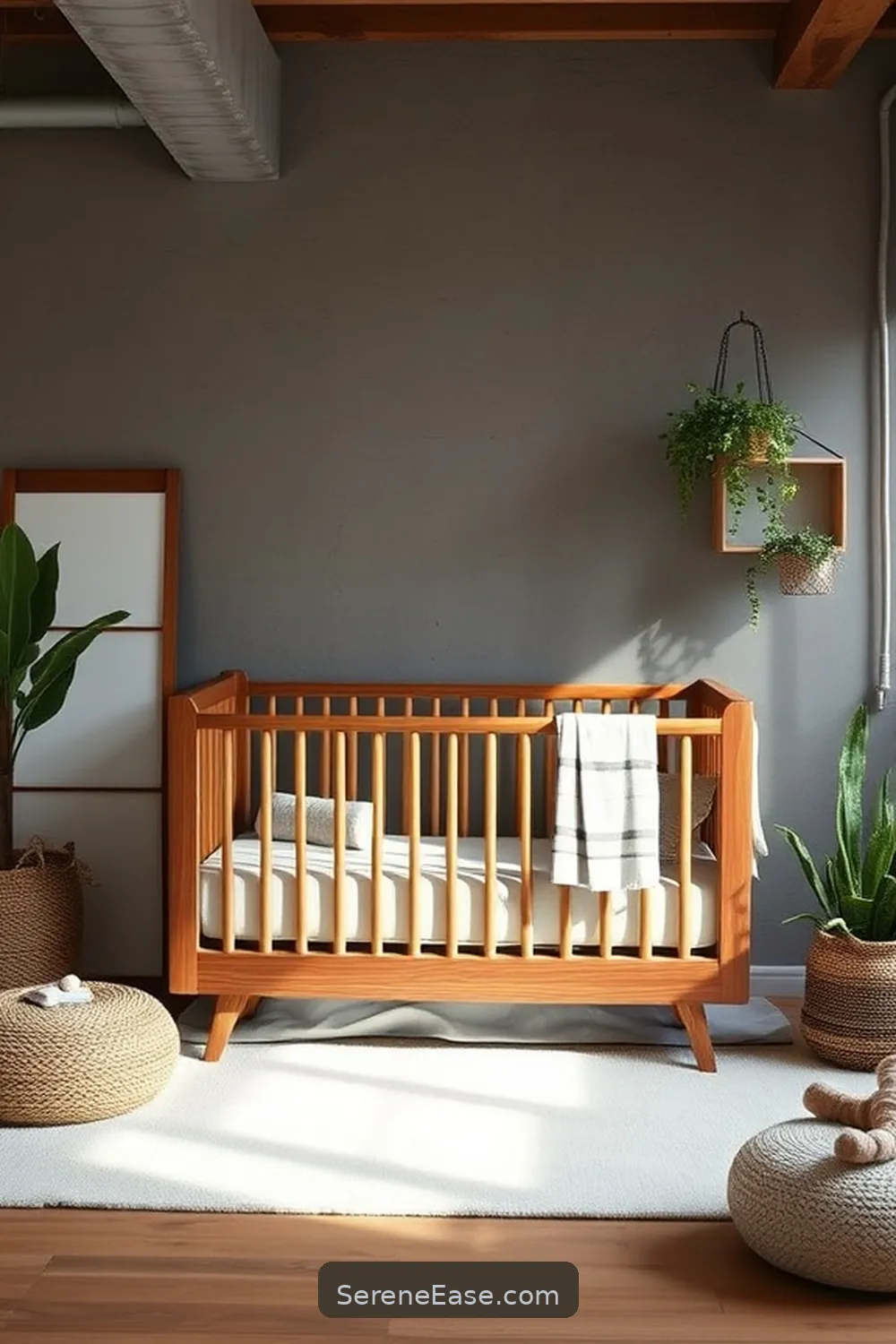 20 Ways to Incorporate Earth Tones in Industrial Style Nurseries 15 Choose a Crib With Organic Materials for 20 Ways to Incorporate Earth Tones in Industrial Style Nurseries