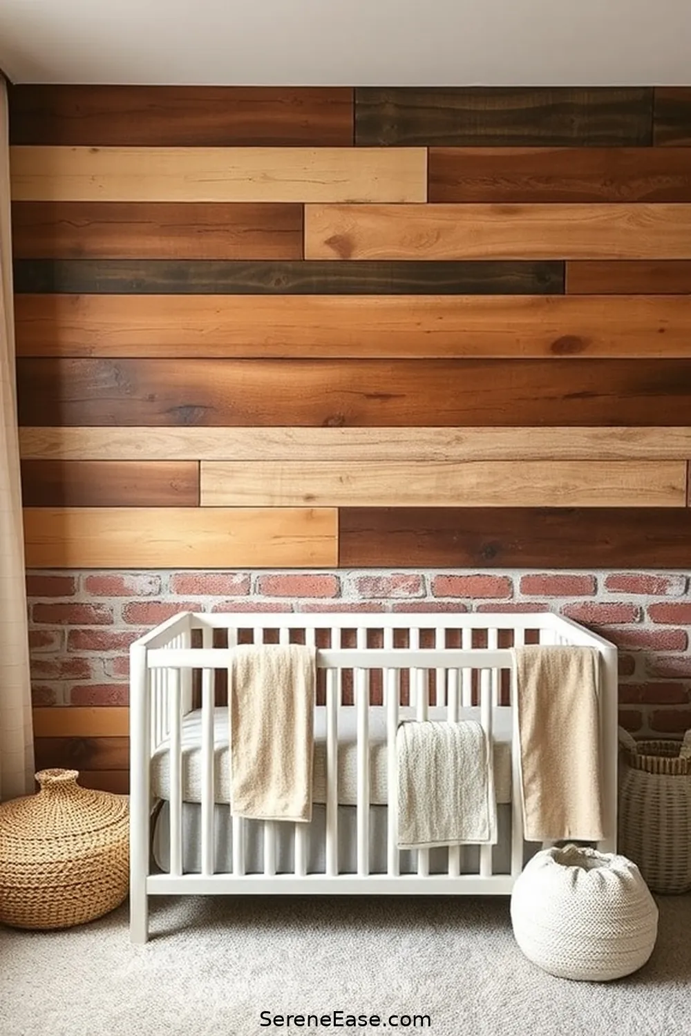 20 Ways to Incorporate Earth Tones in Industrial Style Nurseries 7 Create a Feature Wall With Rustic Materials for 20 Ways to Incorporate Earth Tones in Industrial Style Nurseries