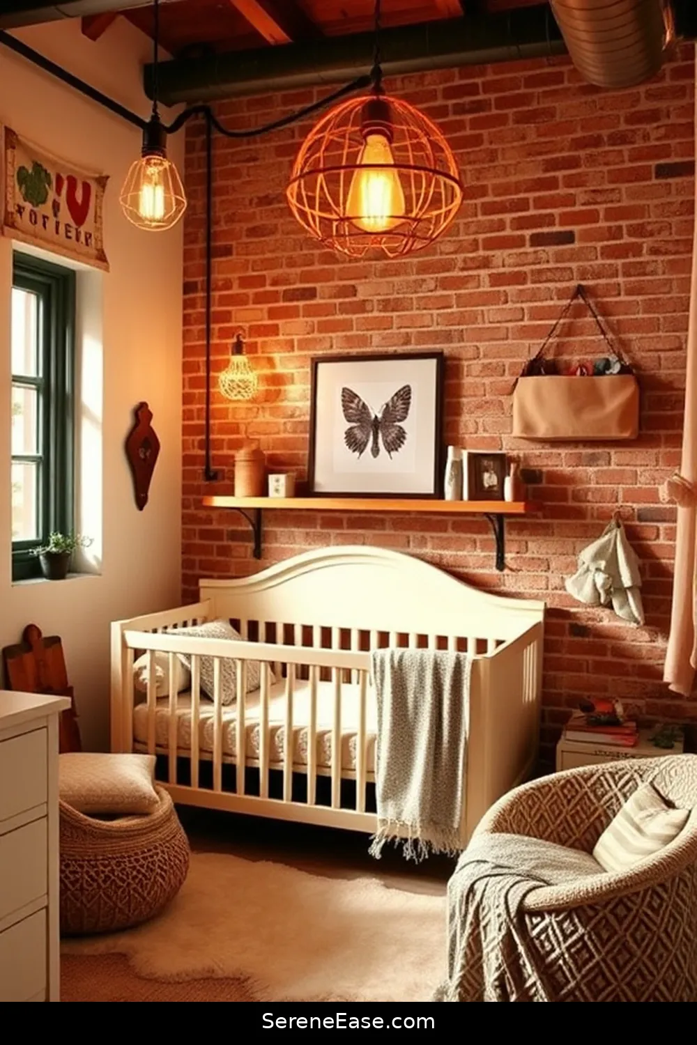 20 Ways to Incorporate Earth Tones in Industrial Style Nurseries 6 Use Vintage Industrial Lighting for 20 Ways to Incorporate Earth Tones in Industrial Style Nurseries