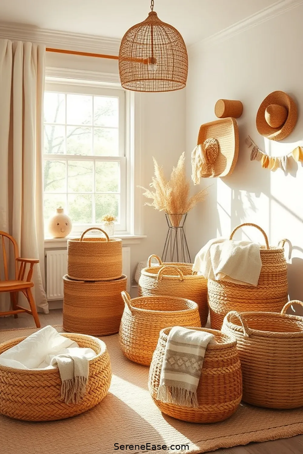20 Ways to Incorporate Earth Tones in Industrial Style Nurseries 11 Utilize Woven Baskets for Storage for 20 Ways to Incorporate Earth Tones in Industrial Style Nurseries