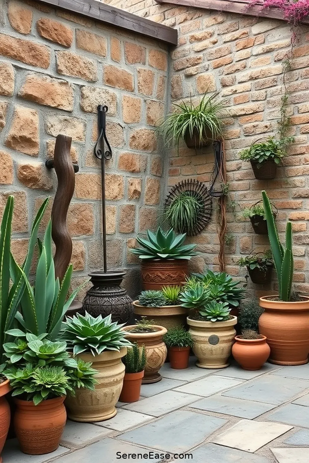 20 Ways to Incorporate Earth Tones in Your Rustic Style Outdoor Patio 6 Add Potted Plants for 20 Ways to Incorporate Earth Tones in Your Rustic Style Outdoor Patio