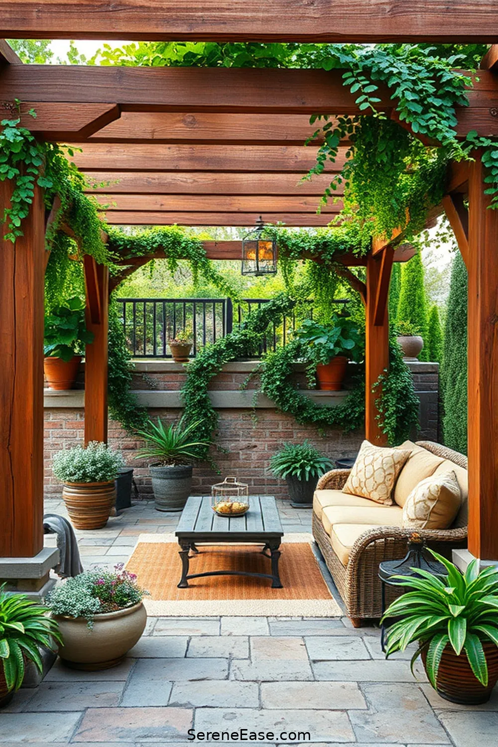 20 Ways to Incorporate Earth Tones in Your Rustic Style Outdoor Patio 7 Install a Wooden Pergola for 20 Ways to Incorporate Earth Tones in Your Rustic Style Outdoor Patio
