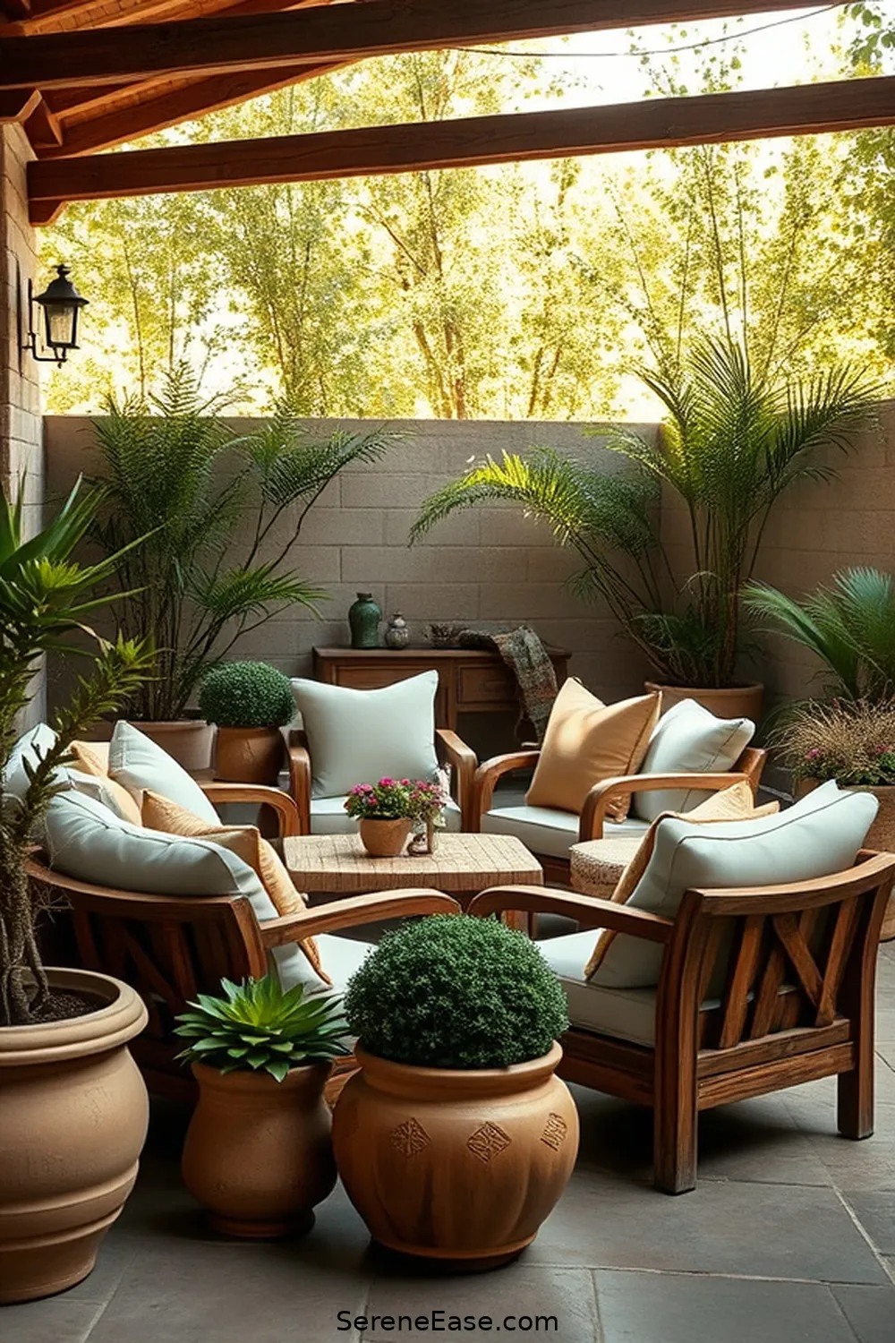 20 Ways to Incorporate Earth Tones in Your Rustic Style Outdoor Patio 16 Opt for Neutral Cushions for 20 Ways to Incorporate Earth Tones in Your Rustic Style Outdoor Patio
