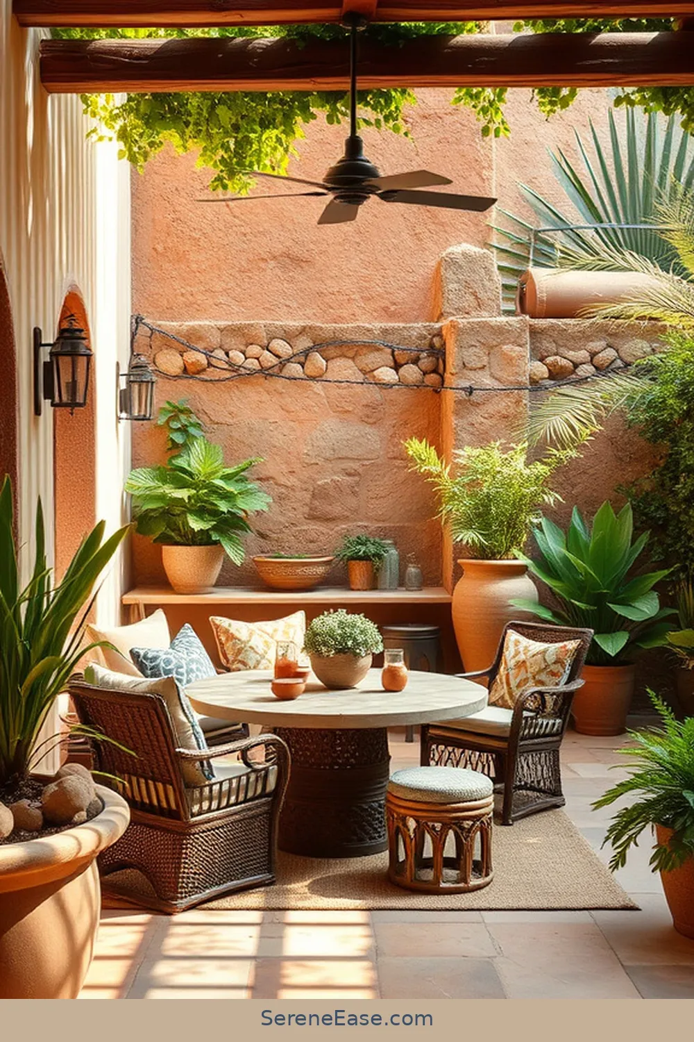 20 Ways to Incorporate Earth Tones in Your Rustic Style Outdoor Patio 11 Use Clay or Cement Decor for 20 Ways to Incorporate Earth Tones in Your Rustic Style Outdoor Patio