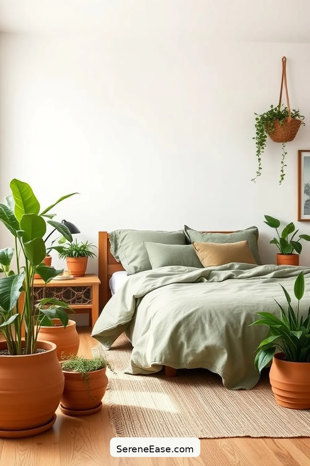 Add Greenery With Indoor Plants for 20 Ways to Incorporate Earth Tones in a Modern Farmhouse Style Bedroom