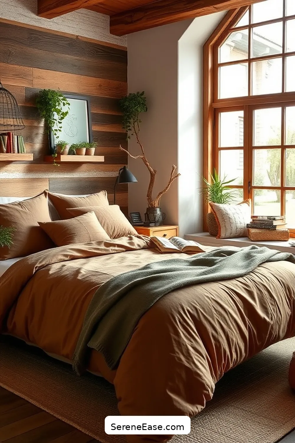 Blend Modern and Rustic Elements for 20 Ways to Incorporate Earth Tones in a Modern Farmhouse Style Bedroom