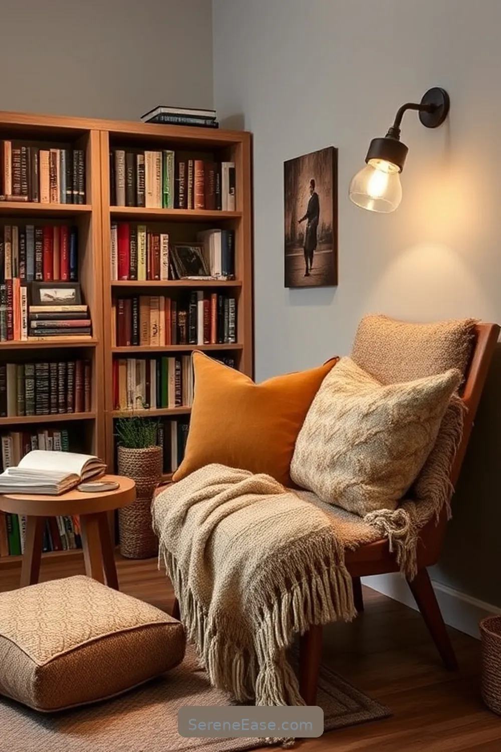 Create a Cozy Reading Nook for 20 Ways to Incorporate Earth Tones in a Modern Farmhouse Style Bedroom