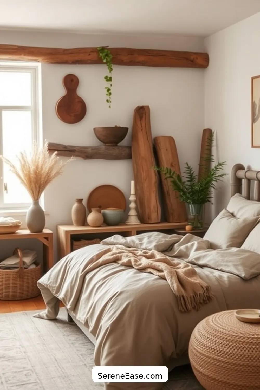 Decorate With Rustic Accents for 20 Ways to Incorporate Earth Tones in a Modern Farmhouse Style Bedroom