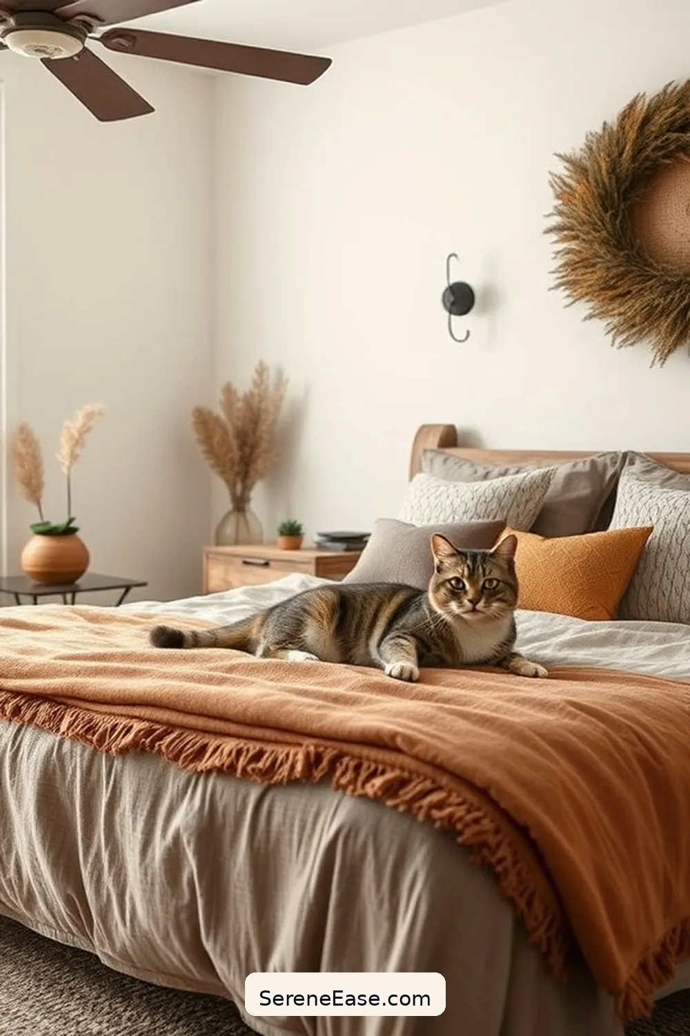 Embrace Asymmetrical Designs for 20 Ways to Incorporate Earth Tones in a Modern Farmhouse Style Bedroom