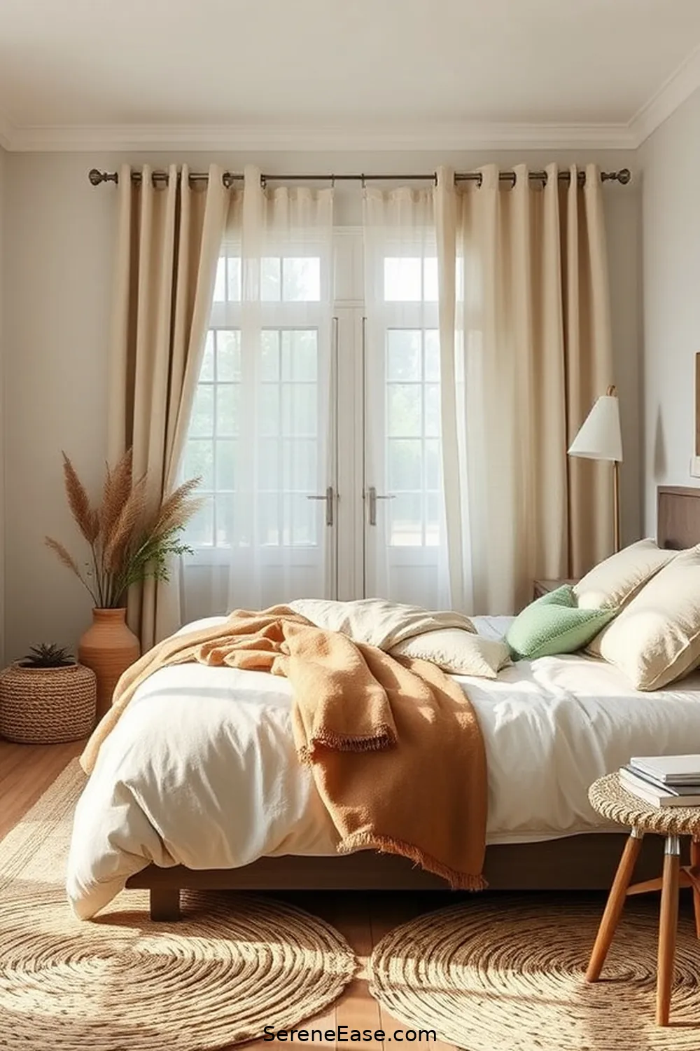 Incorporate Earthy Textiles for 20 Ways to Incorporate Earth Tones in a Modern Farmhouse Style Bedroom