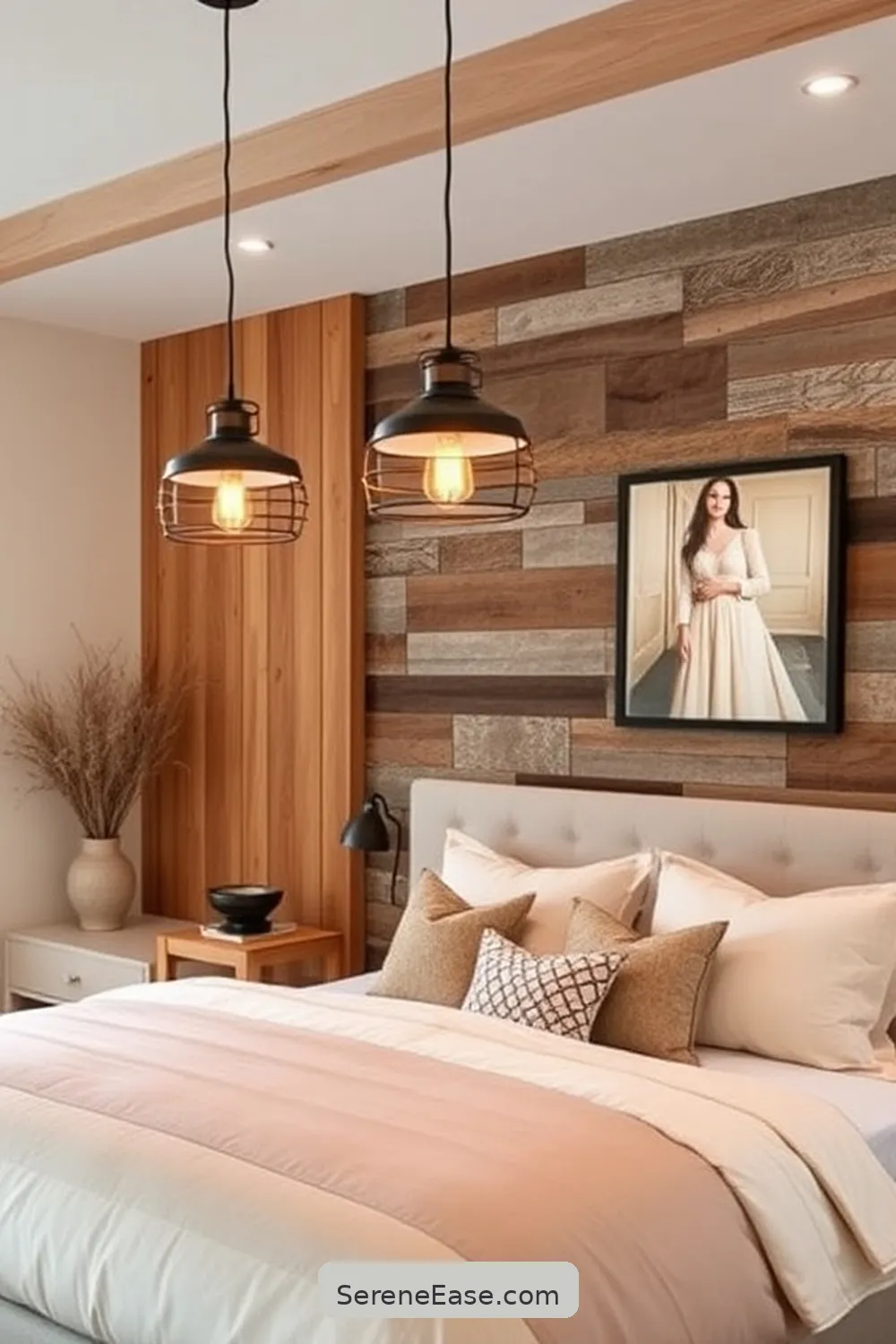 Opt for Earthy Lighting Fixtures for 20 Ways to Incorporate Earth Tones in a Modern Farmhouse Style Bedroom