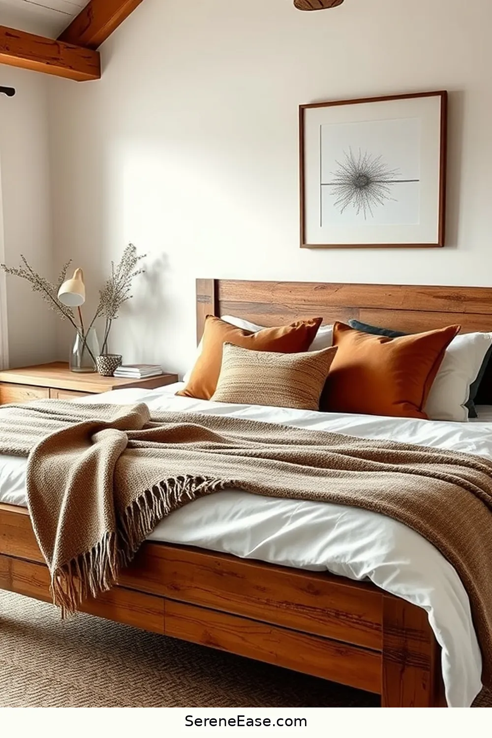 Use Soft Leather Accents for 20 Ways to Incorporate Earth Tones in a Modern Farmhouse Style Bedroom