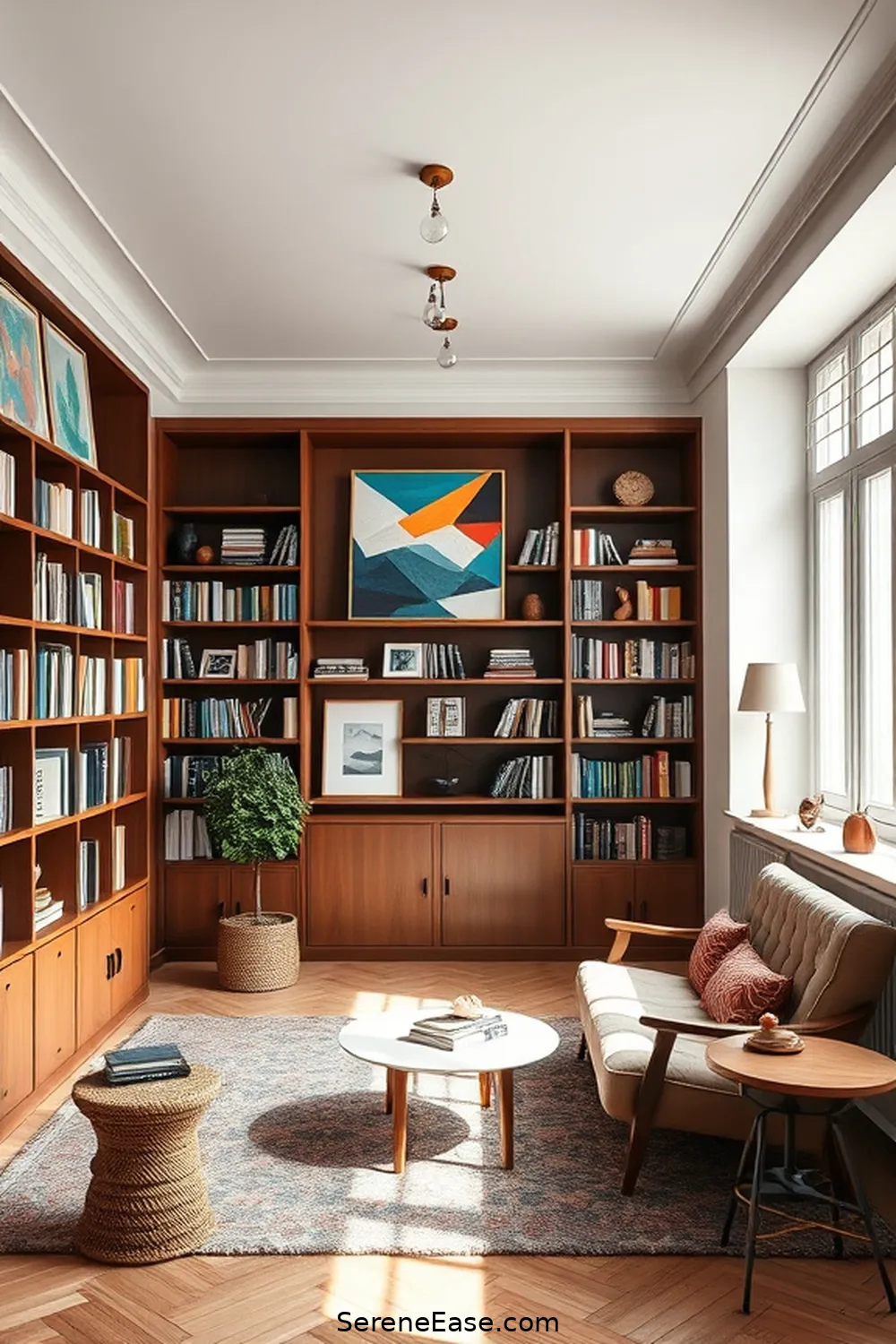 20 Ways to Incorporate Jewel Tones in Scandinavian Style Libraries 5 Incorporate Colorful Artwork for 20 Ways to Incorporate Jewel Tones in Scandinavian Style Libraries