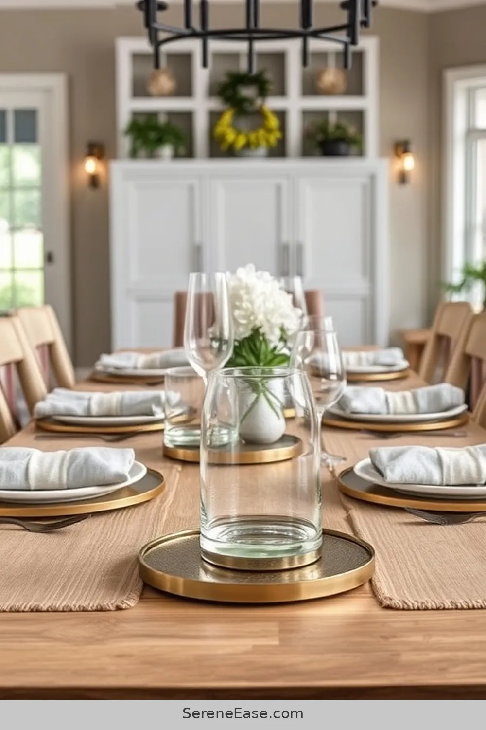 20 Ways to Incorporate Metallic Accents in Modern Farmhouse Dining Room Style 20 Add Metallic Coasters for 20 Ways to Incorporate Metallic Accents in Modern Farmhouse Dining Room Style