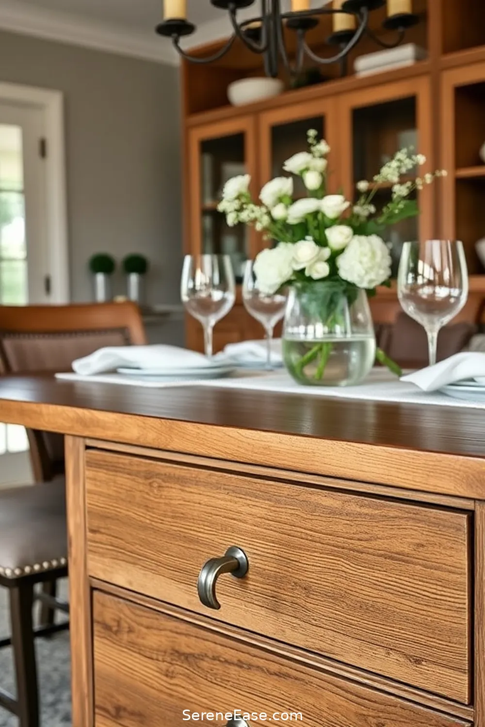 20 Ways to Incorporate Metallic Accents in Modern Farmhouse Dining Room Style 16 Add Metallic Drawer Pulls for 20 Ways to Incorporate Metallic Accents in Modern Farmhouse Dining Room Style