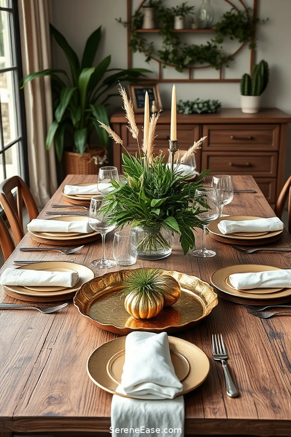 20 Ways to Incorporate Metallic Accents in Modern Farmhouse Dining Room Style 21 Use Metallic Serving Platters for 20 Ways to Incorporate Metallic Accents in Modern Farmhouse Dining Room Style
