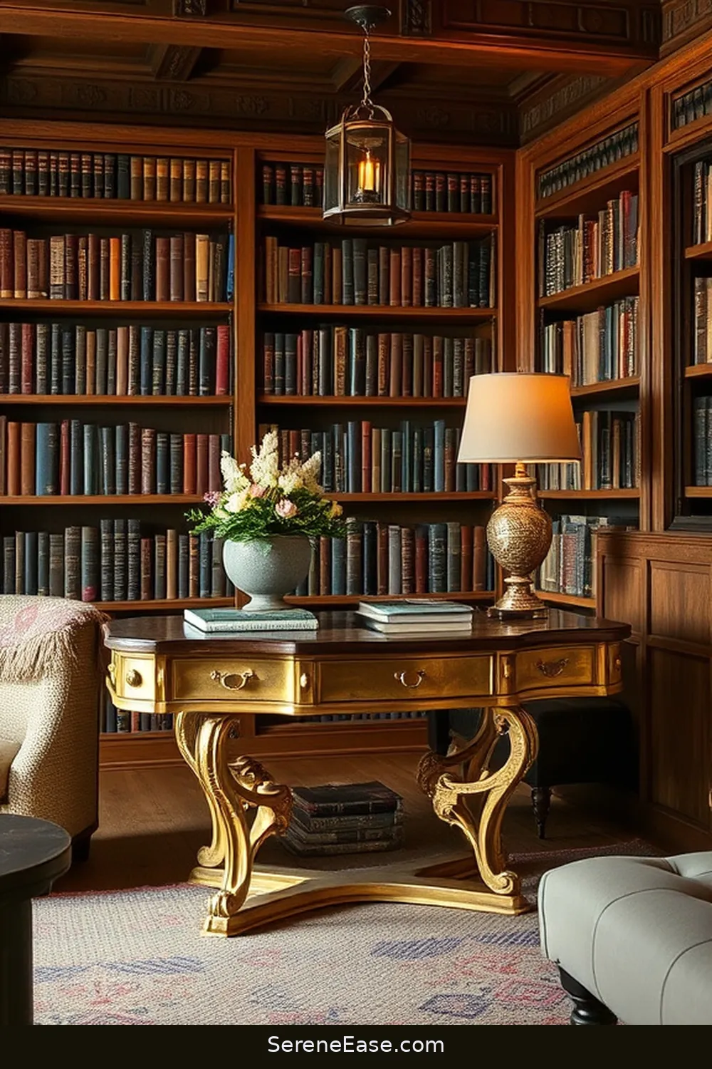 20 Ways to Incorporate Metallic Accents in Rustic Library Style 14 Accent Tables With Metallic Finishes for 20 Ways to Incorporate Metallic Accents in Rustic Library Style