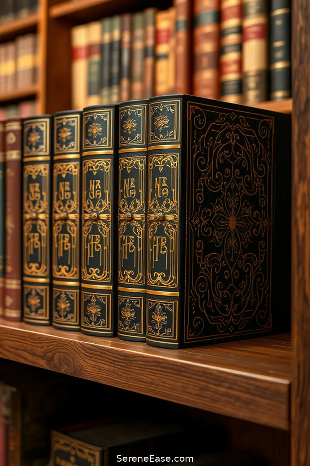 20 Ways to Incorporate Metallic Accents in Rustic Library Style 8 Brass or Copper Accents on Book Covers for 20 Ways to Incorporate Metallic Accents in Rustic Library Style