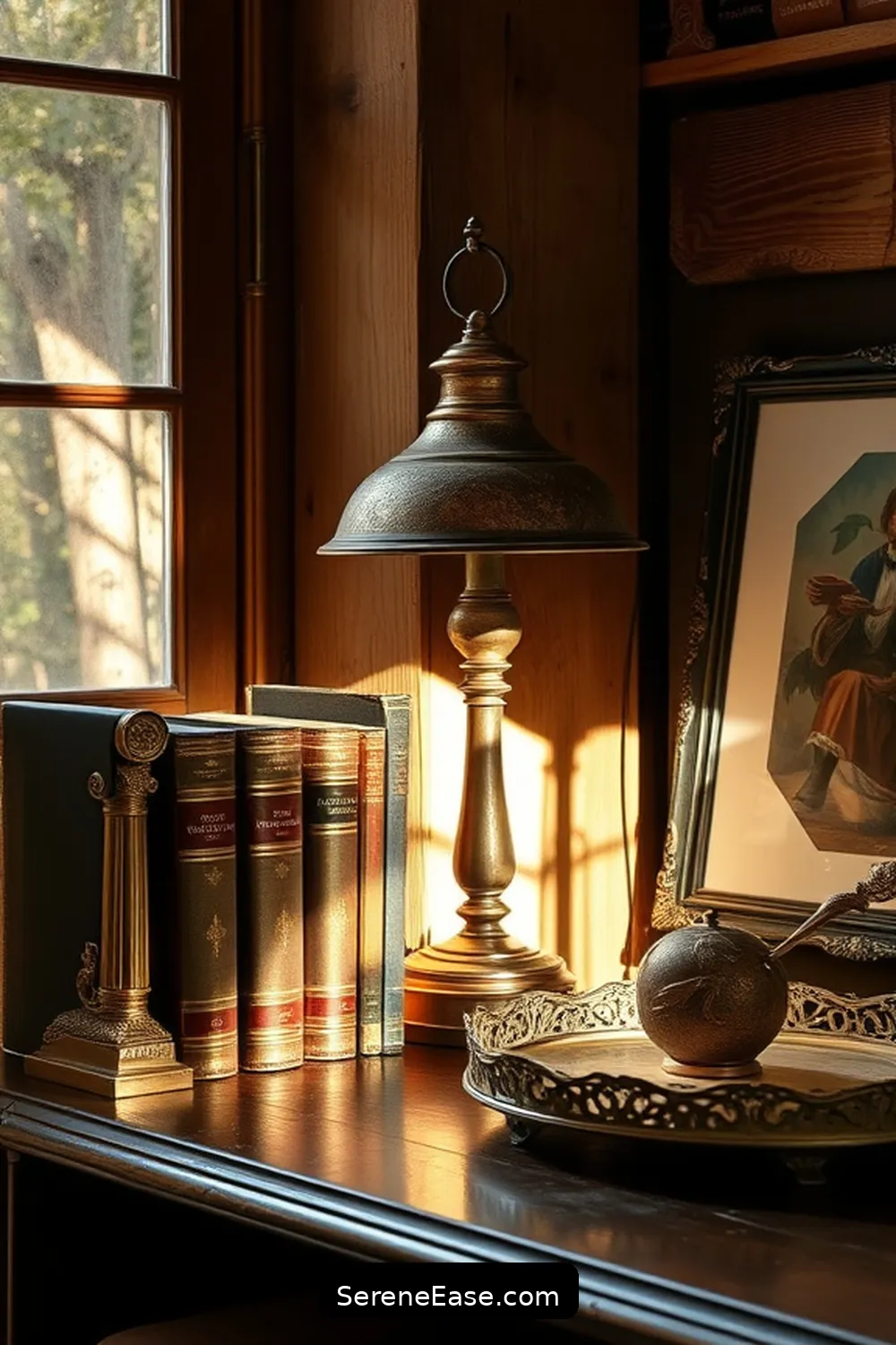 20 Ways to Incorporate Metallic Accents in Rustic Library Style 16 Using Vintage Metal Accessories for 20 Ways to Incorporate Metallic Accents in Rustic Library Style