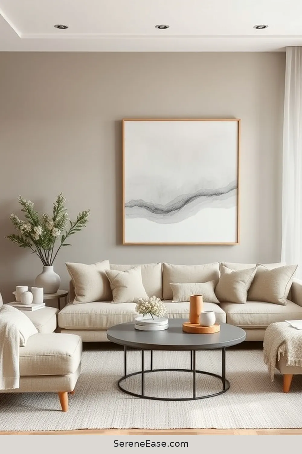 20 Ways to Incorporate Neutral Tones in Scandinavian Living Room Style 8 Opt for Neutral Wall Art for 20 Ways to Incorporate Neutral Tones in Scandinavian Living Room Style