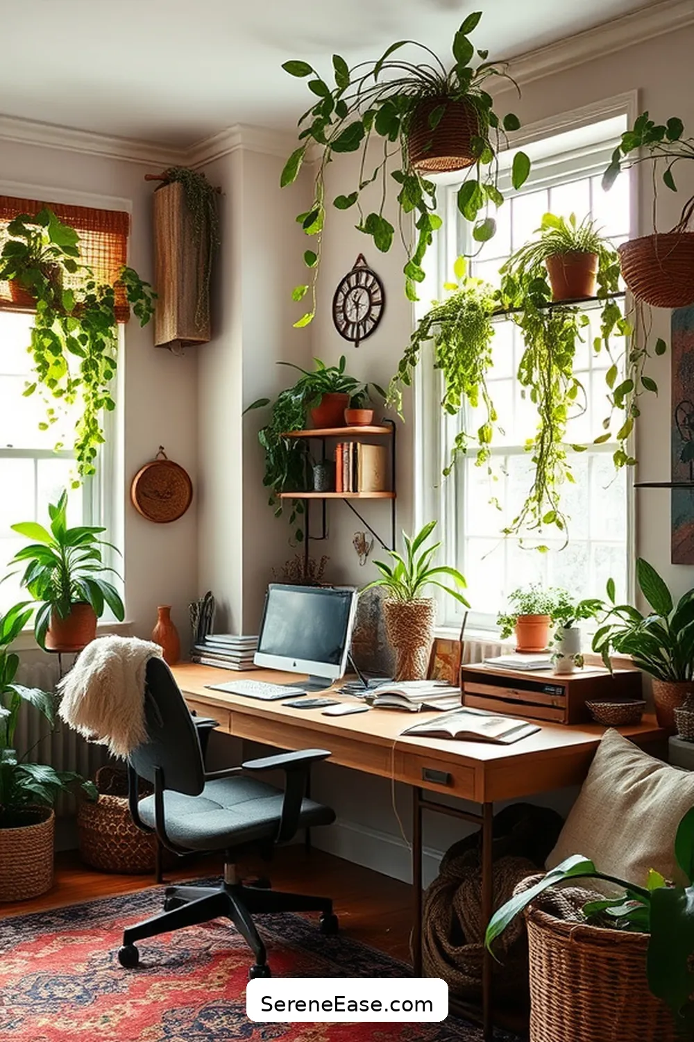 20 Ways to Integrate Earth Tones Into Your Bohemian Style Home Office 6 Add Plants for a Touch of Green for 20 Ways to Integrate Earth Tones Into Your Bohemian Style Home Office