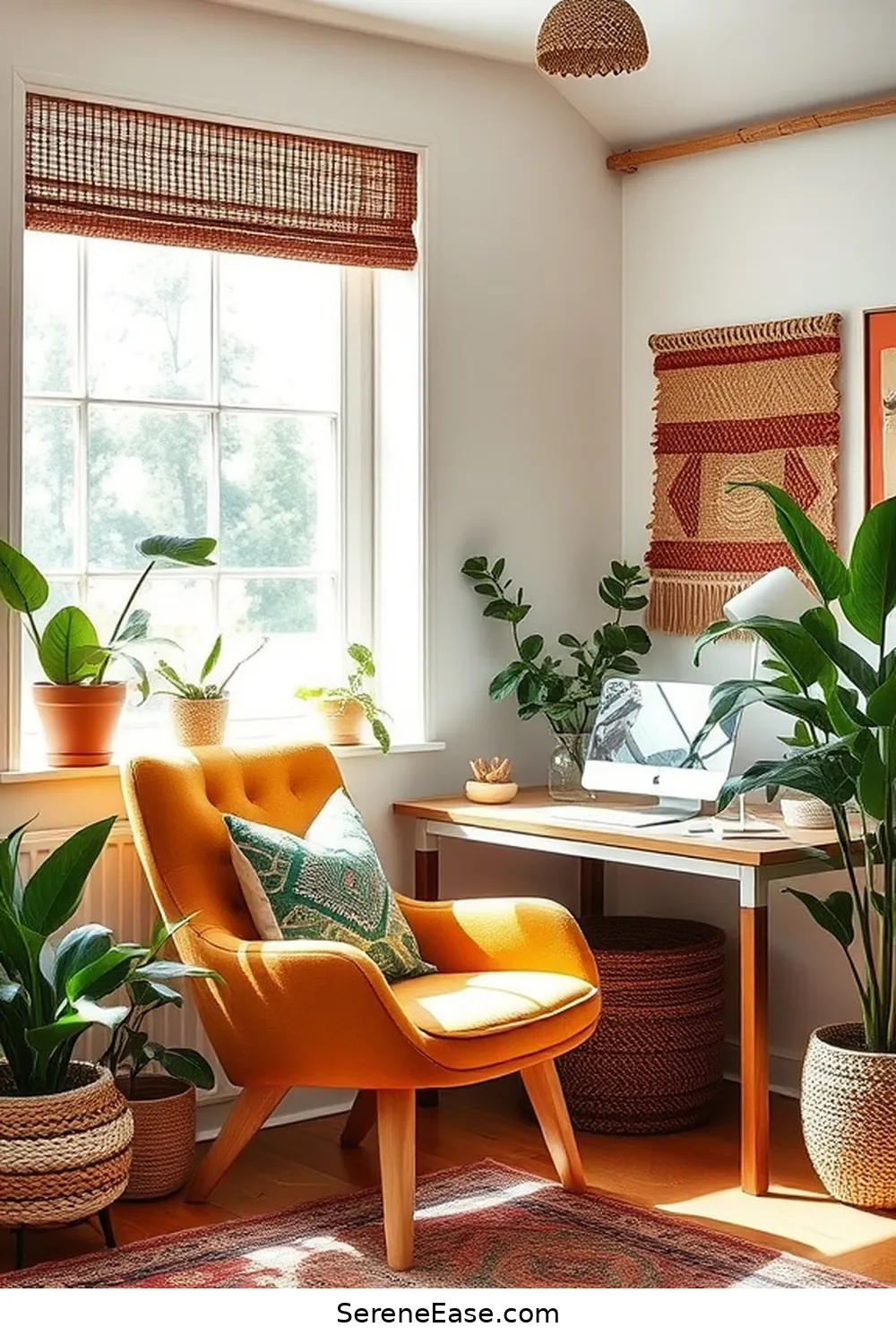 20 Ways to Integrate Earth Tones Into Your Bohemian Style Home Office 14 Add a Statement Earth Tone Chair for 20 Ways to Integrate Earth Tones Into Your Bohemian Style Home Office