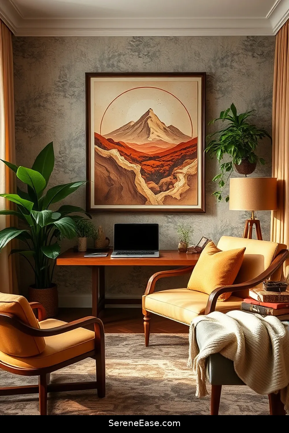 20 Ways to Integrate Earth Tones Into Your Bohemian Style Home Office 7 Hang Earth Tone Artwork for 20 Ways to Integrate Earth Tones Into Your Bohemian Style Home Office