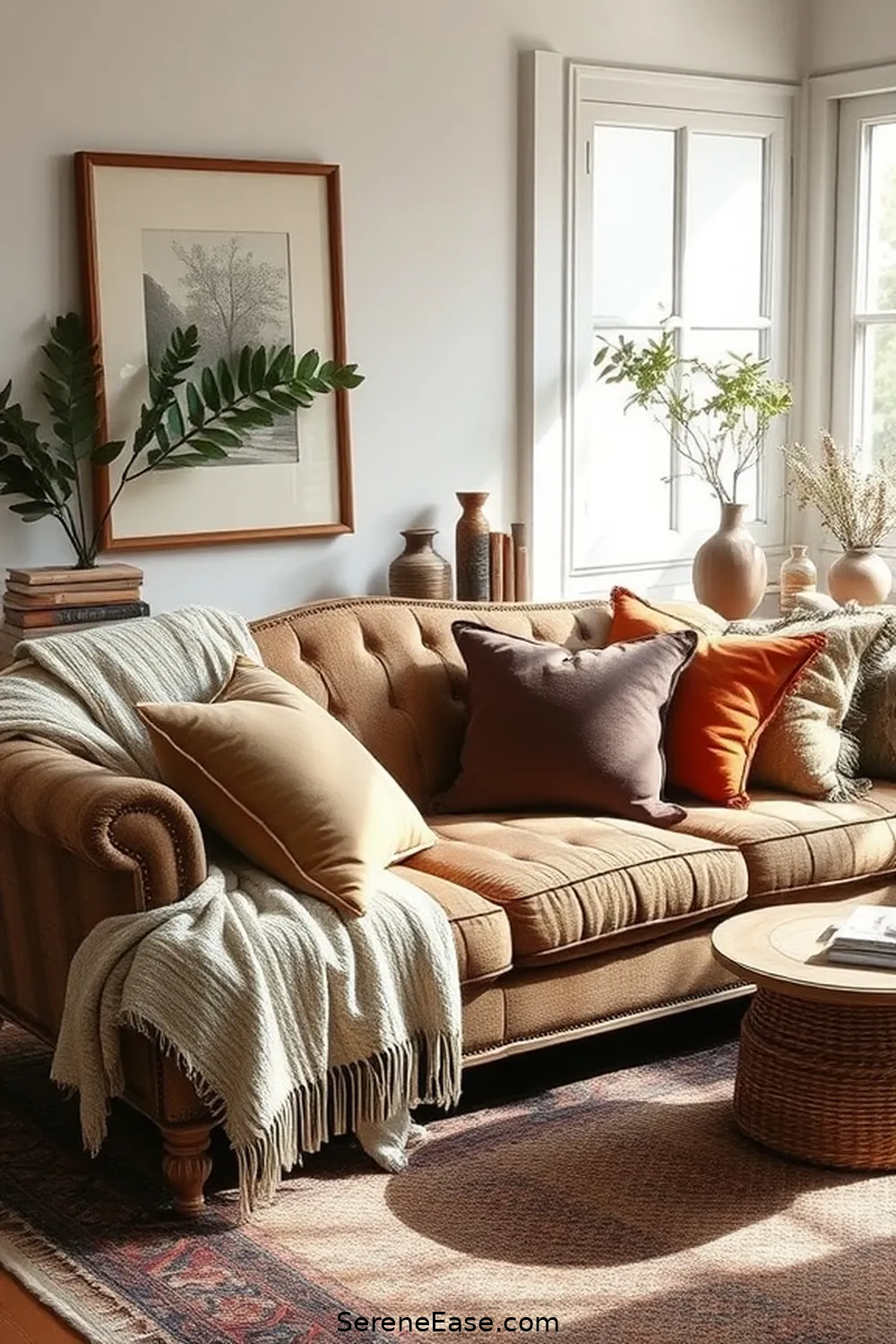 20 Ways to Integrate Earth Tones Into Your Bohemian Style Home Office 17 Layer Textures With Cushions for 20 Ways to Integrate Earth Tones Into Your Bohemian Style Home Office