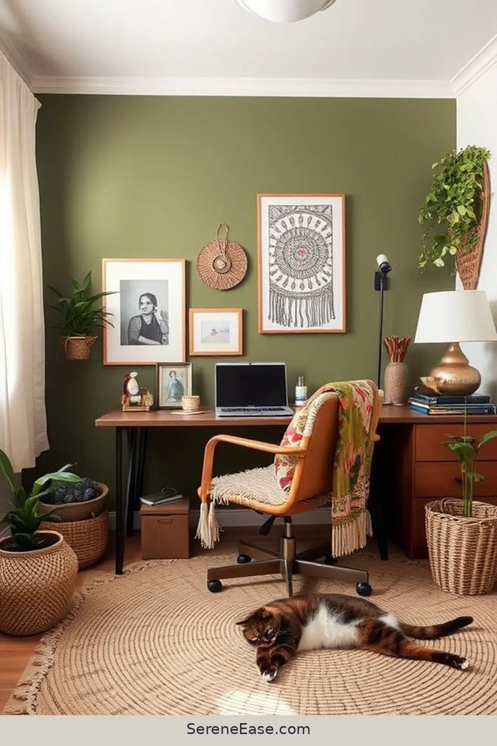 20 Ways to Integrate Earth Tones Into Your Bohemian Style Home Office 20 Paint an Accent Wall for 20 Ways to Integrate Earth Tones Into Your Bohemian Style Home Office