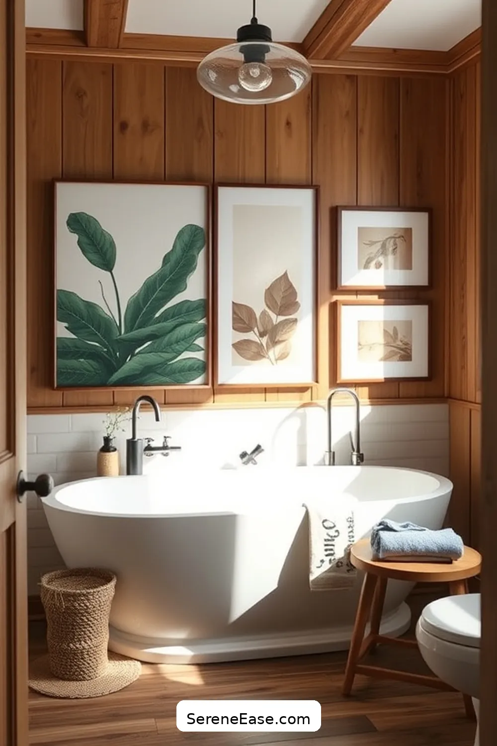 20 Ways to Use Earth Tones in Your Modern Farmhouse Bathroom Style 10 Hang Earthy Artwork or Prints for 20 Ways to Use Earth Tones in Your Modern Farmhouse Bathroom Style