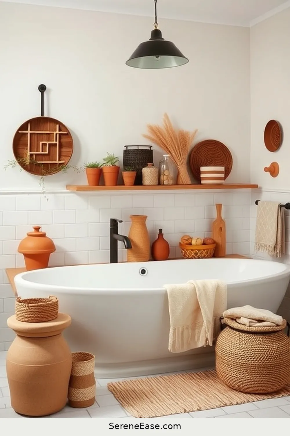 20 Ways to Use Earth Tones in Your Modern Farmhouse Bathroom Style 18 Include Earthy Decorative Accessories for 20 Ways to Use Earth Tones in Your Modern Farmhouse Bathroom Style