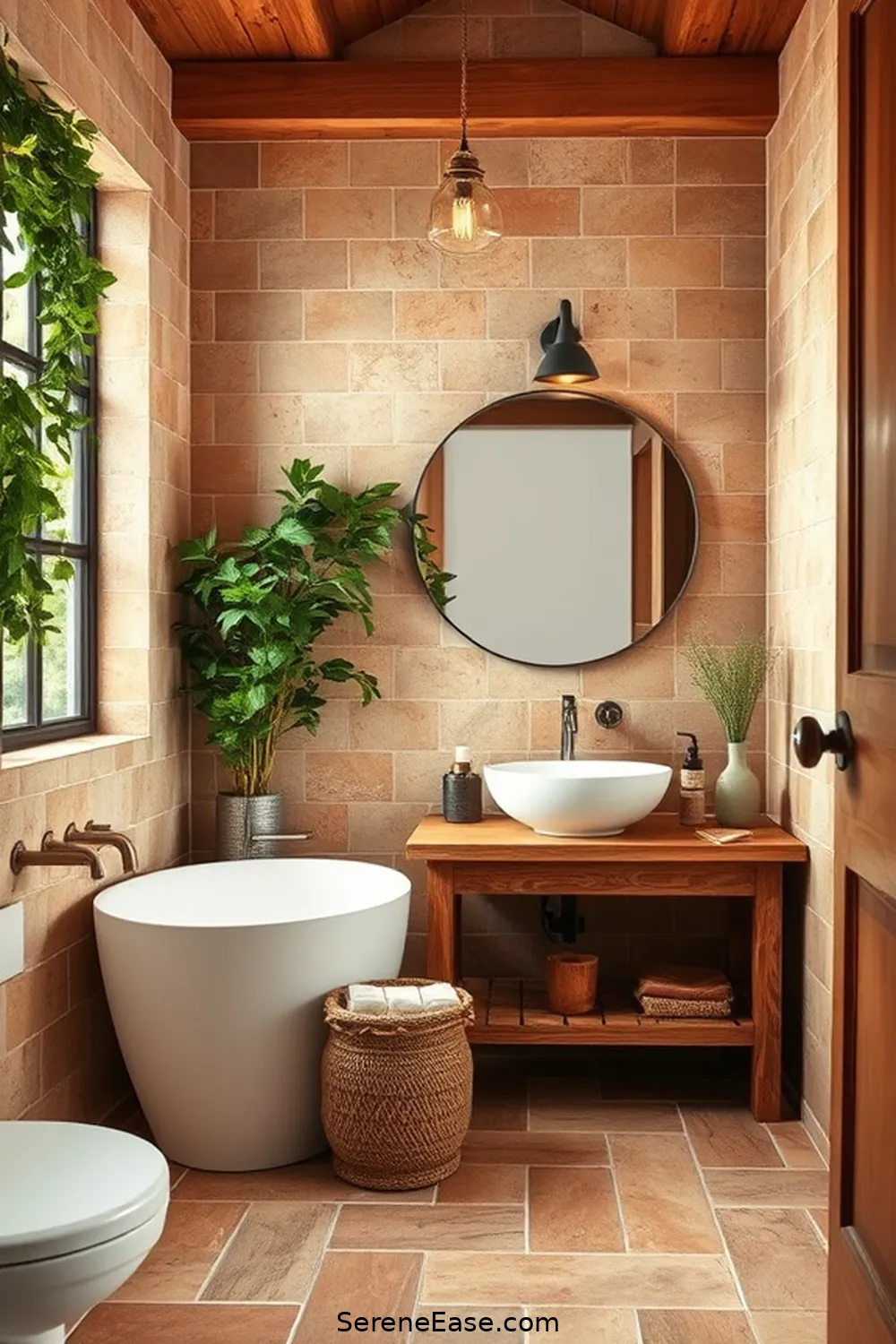 20 Ways to Use Earth Tones in Your Modern Farmhouse Bathroom Style 7 Install a Rustic Earth-Toned Tile for 20 Ways to Use Earth Tones in Your Modern Farmhouse Bathroom Style