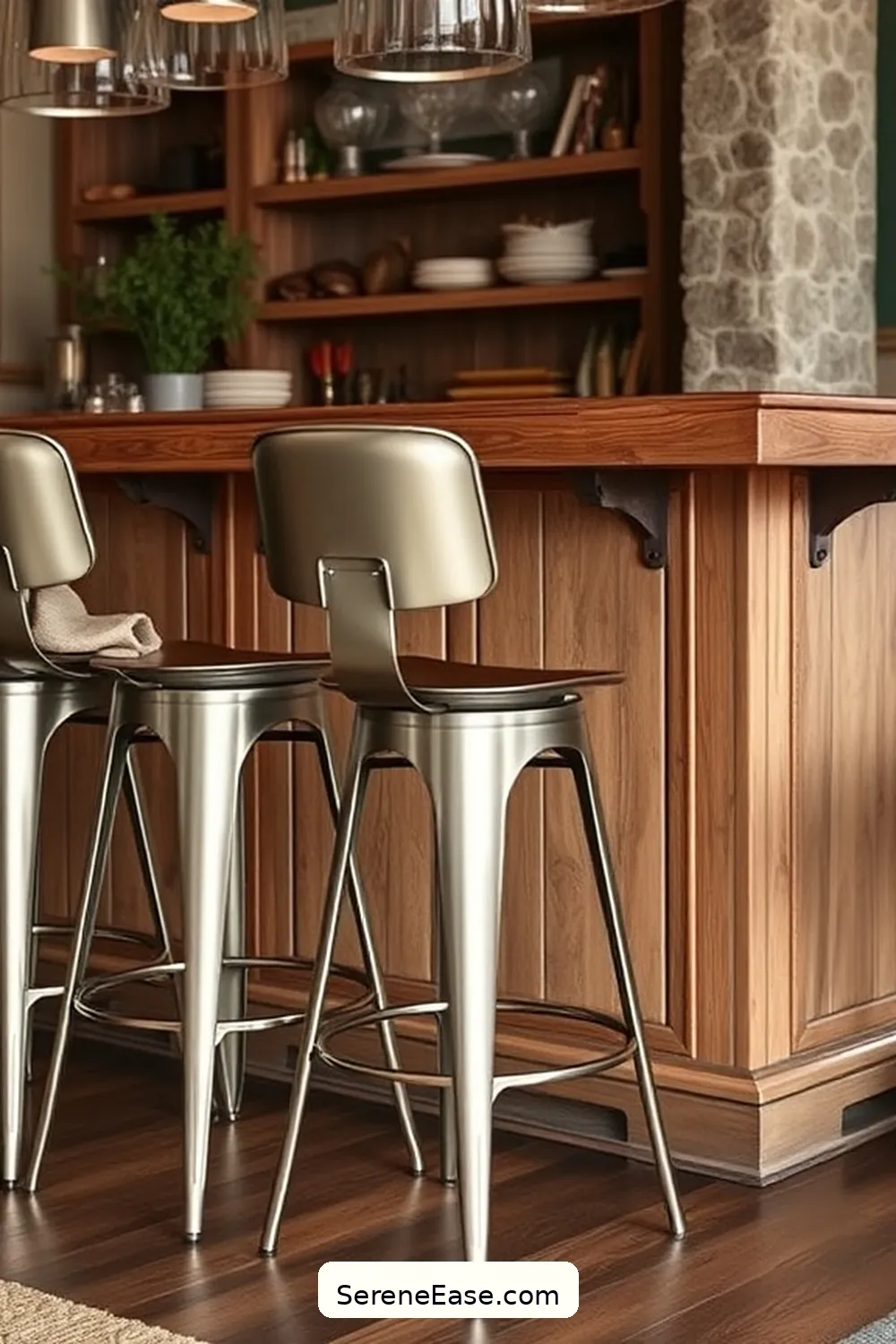 20 Ways to Use Metallic Accents in Rustic Garage Style 15 Select Metallic Bar Stools for 20 Ways to Use Metallic Accents in Rustic Garage Style