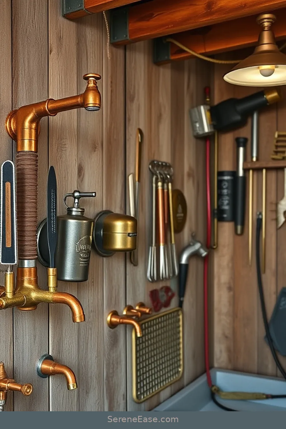 20 Ways to Use Metallic Accents in Rustic Garage Style 16 Utilize Copper or Brass Fixtures for 20 Ways to Use Metallic Accents in Rustic Garage Style