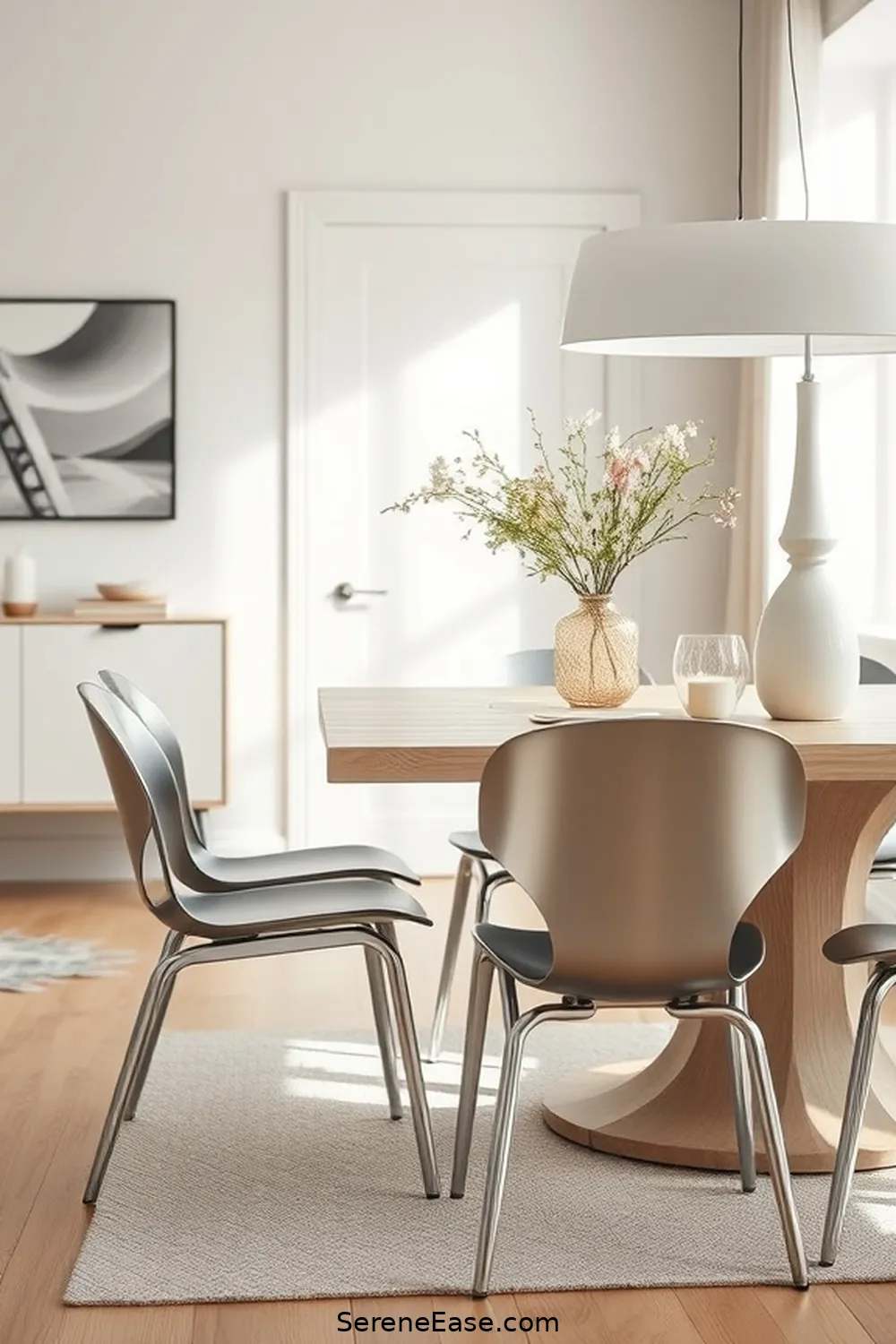 20 Ways to Use Metallic Accents in Scandinavian Style Dining Rooms 5 Choose Metallic Dining Chairs for 20 Ways to Use Metallic Accents in Scandinavian Style Dining Rooms