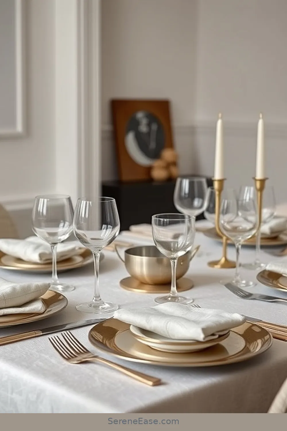 20 Ways to Use Metallic Accents in Scandinavian Style Dining Rooms 3 Use Metallic Tableware for 20 Ways to Use Metallic Accents in Scandinavian Style Dining Rooms