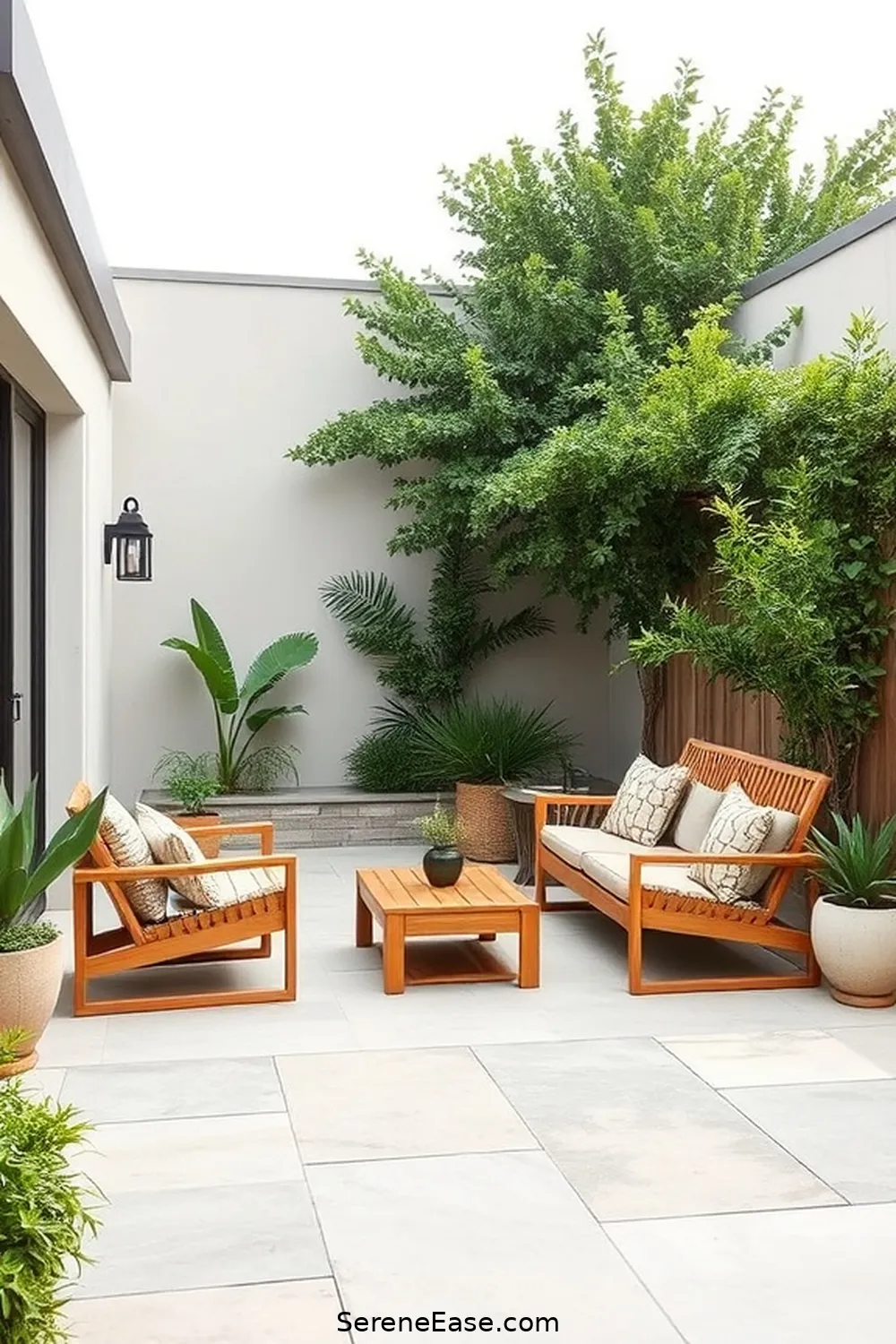 20 Ways to Use Neutral Tones in Your Mid-Century Modern Outdoor Patio Style 10 Incorporate Natural Materials Like Wood and Stone for 20 Ways to Use Neutral Tones in Your Mid-Century Modern Outdoor Patio Style