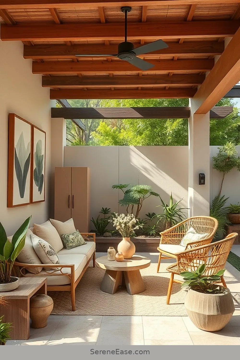 20 Ways to Use Neutral Tones in Your Mid-Century Modern Outdoor Patio Style 12 Select Artwork and Decor in Soft Tones for 20 Ways to Use Neutral Tones in Your Mid-Century Modern Outdoor Patio Style