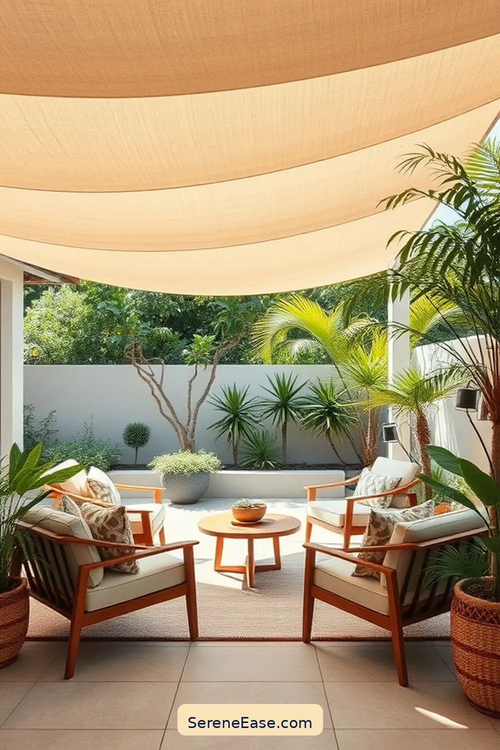 20 Ways to Use Neutral Tones in Your Mid-Century Modern Outdoor Patio Style 21 Select a Neutral Canopy or Awning for Shade for 20 Ways to Use Neutral Tones in Your Mid-Century Modern Outdoor Patio Style