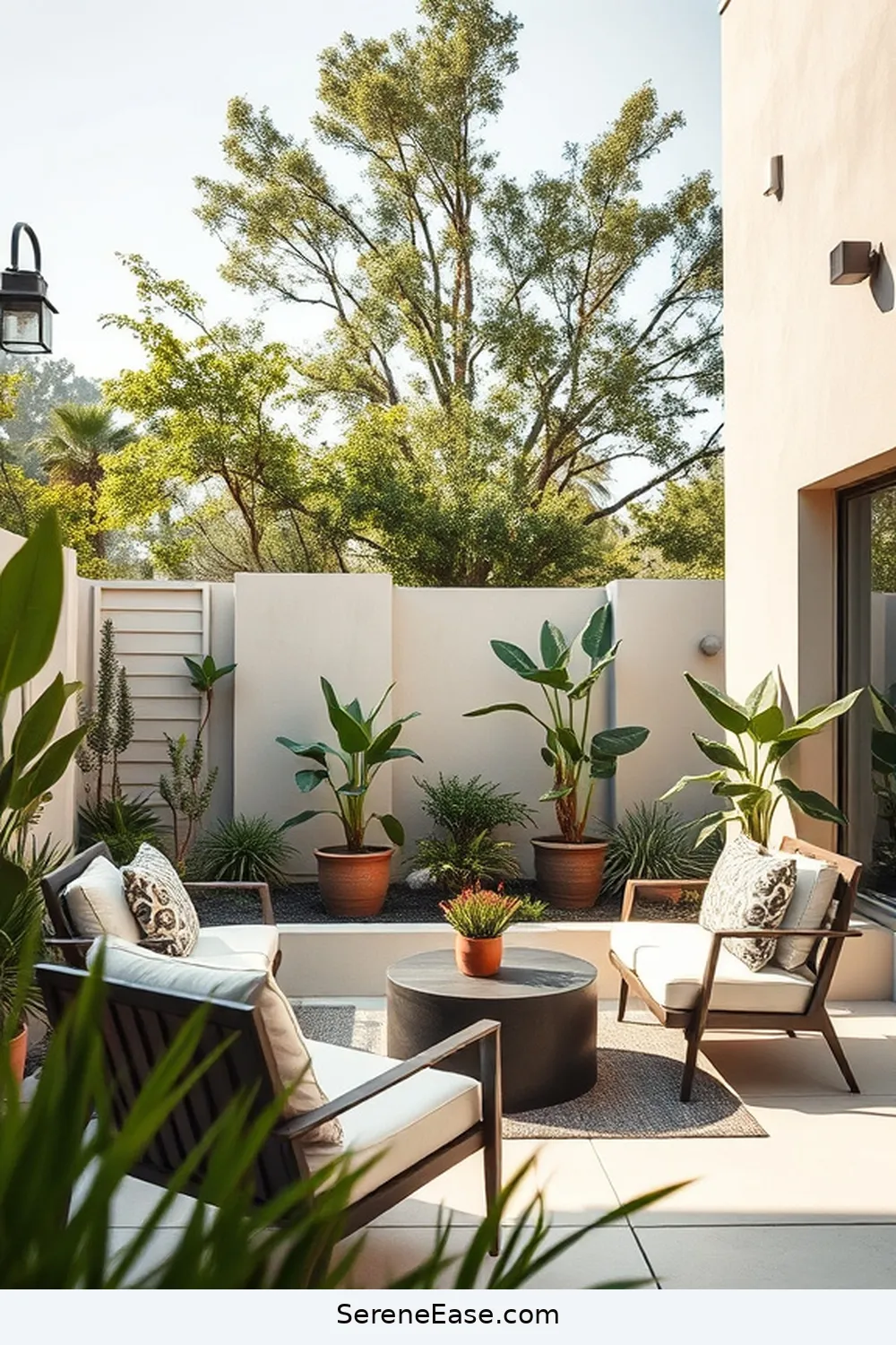 20 Ways to Use Neutral Tones in Your Mid-Century Modern Outdoor Patio Style 11 Use Neutral Paint Colors for Walls and Fencing for 20 Ways to Use Neutral Tones in Your Mid-Century Modern Outdoor Patio Style