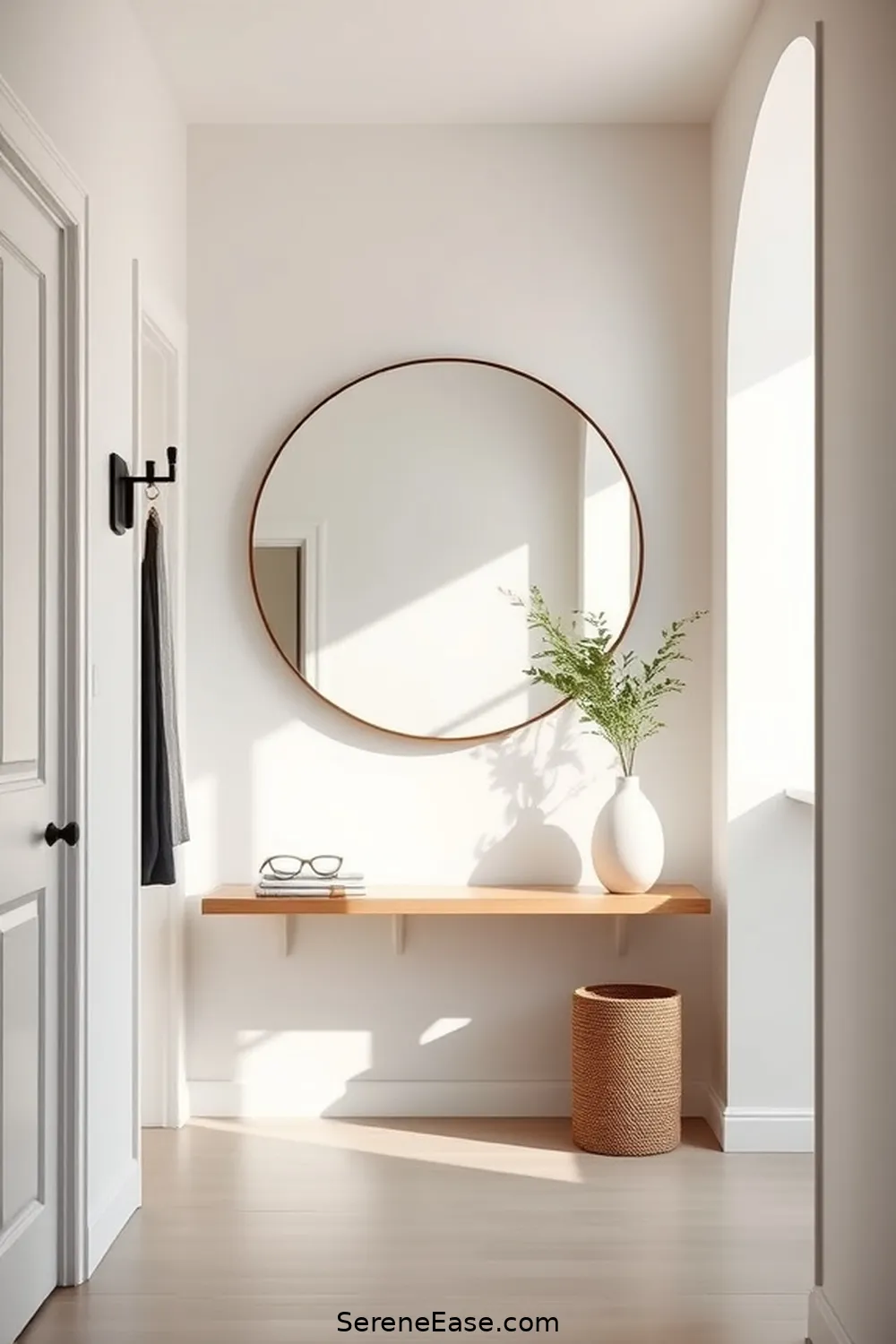 21 Key Elements for a Monochromatic Scandinavian Style Hallway 15 Choose a Statement Mirror for 21 Key Elements for a Monochromatic Scandinavian Style Hallway