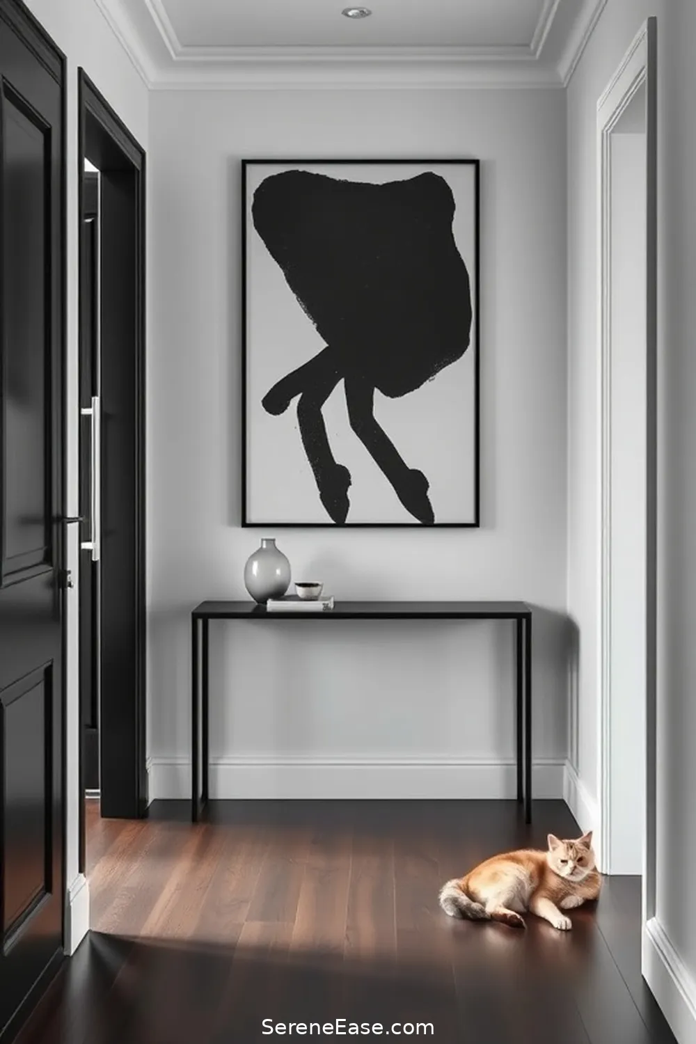 21 Key Elements for a Monochromatic Scandinavian Style Hallway 12 Create a Focal Point for 21 Key Elements for a Monochromatic Scandinavian Style Hallway