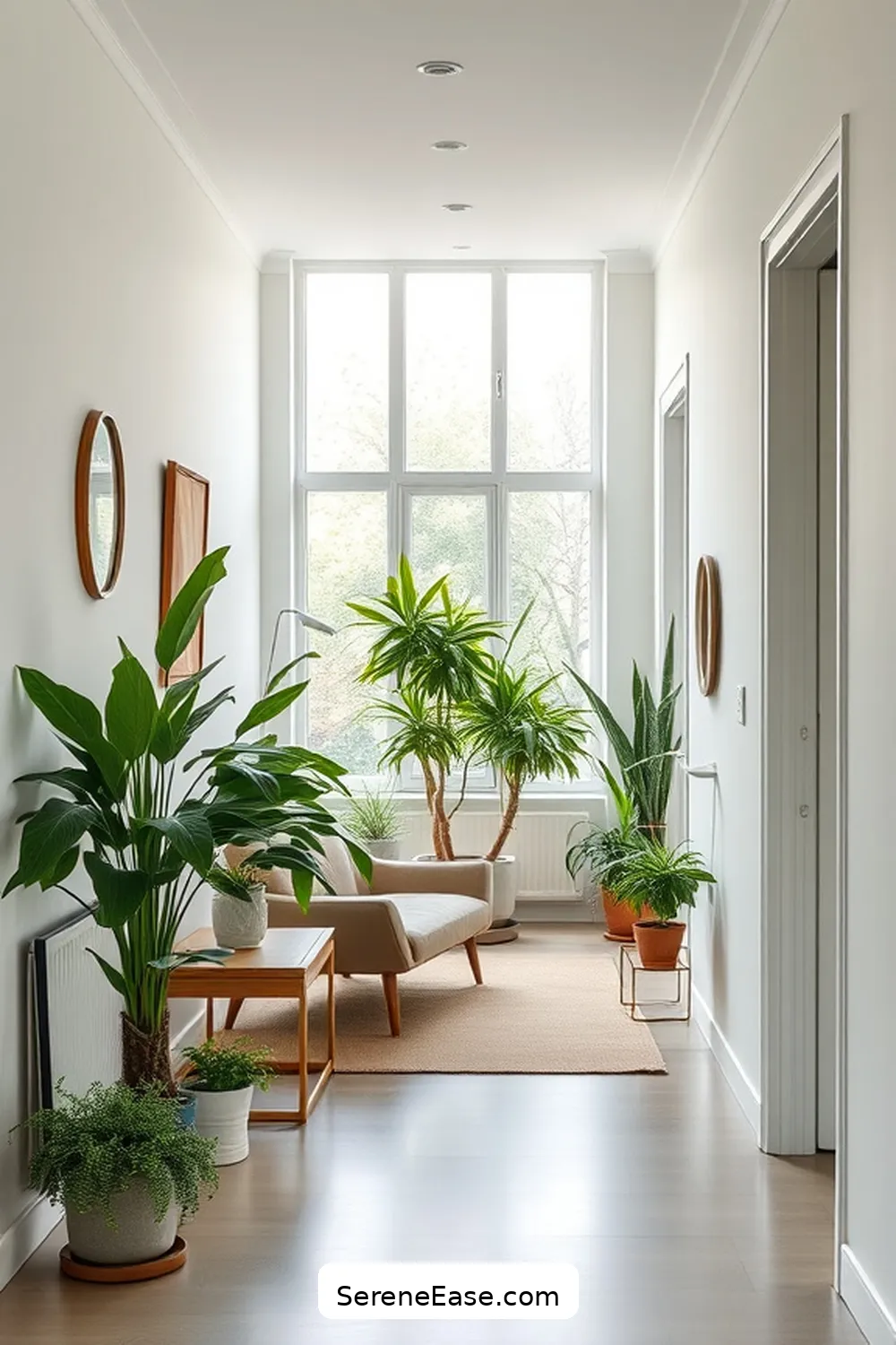 21 Key Elements for a Monochromatic Scandinavian Style Hallway 11 Introduce Greenery for 21 Key Elements for a Monochromatic Scandinavian Style Hallway