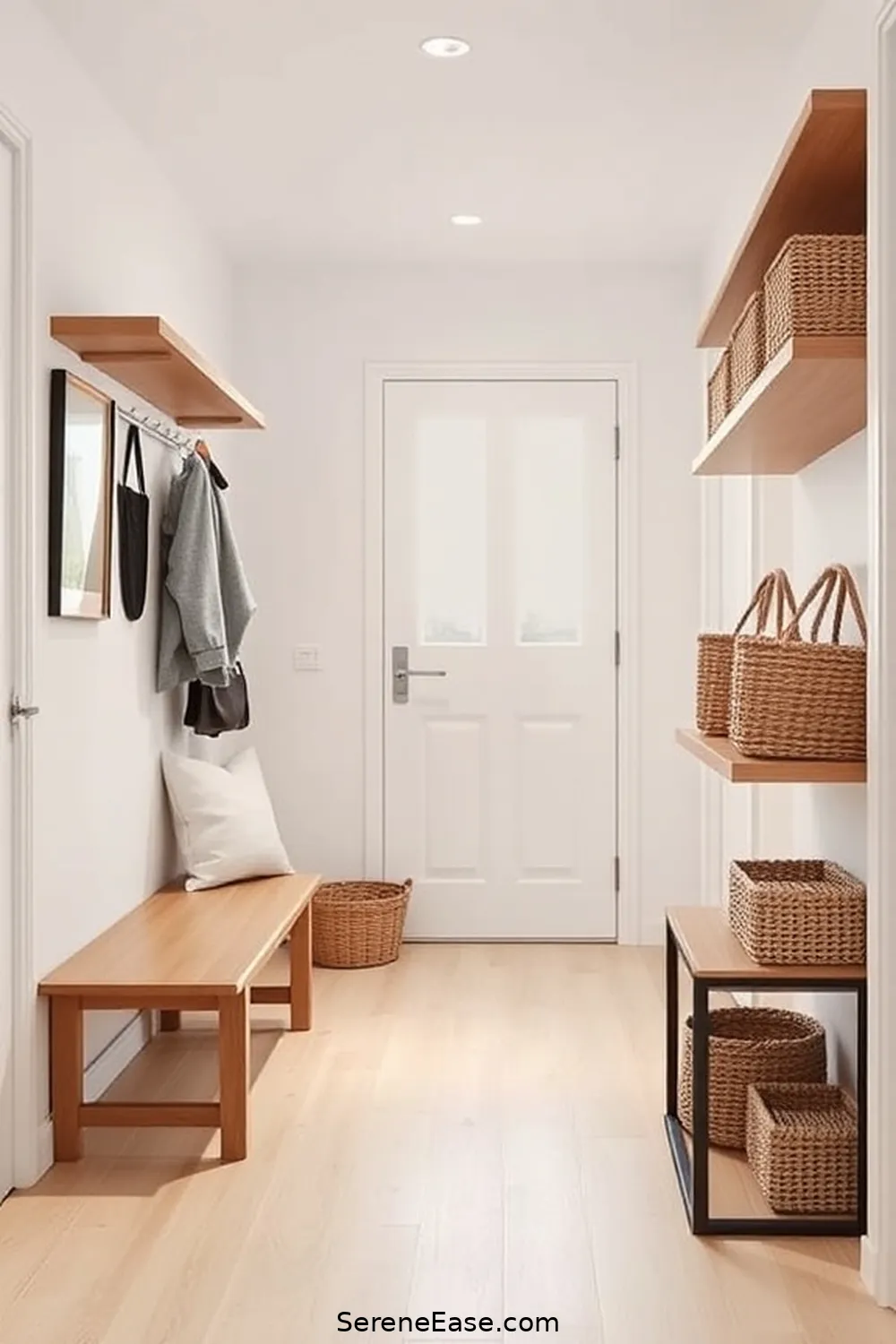 21 Key Elements for a Monochromatic Scandinavian Style Hallway 6 Use Functional Storage Solutions for 21 Key Elements for a Monochromatic Scandinavian Style Hallway