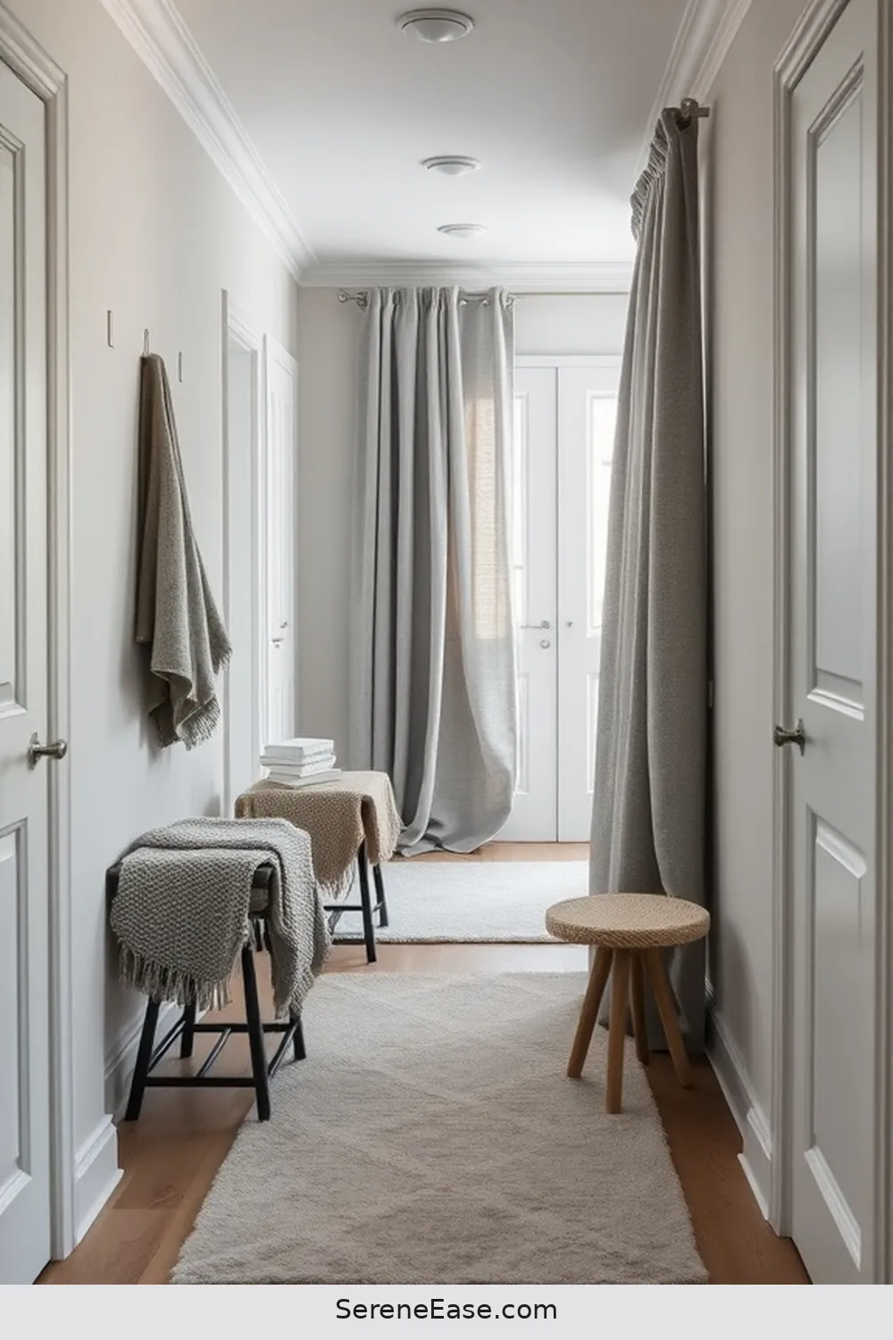 21 Key Elements for a Monochromatic Scandinavian Style Hallway 18 Use Soft Textiles for 21 Key Elements for a Monochromatic Scandinavian Style Hallway