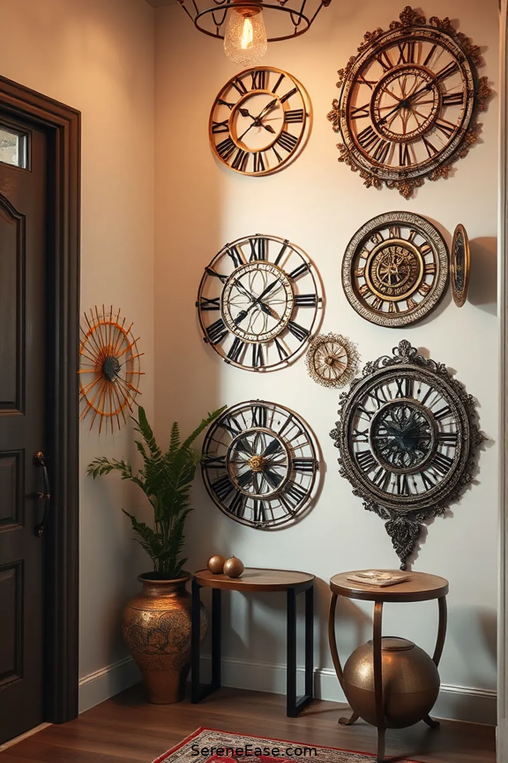 Metallic Wall Clocks for 21 Stunning Metallic Accents for Your Bohemian Entryway Style