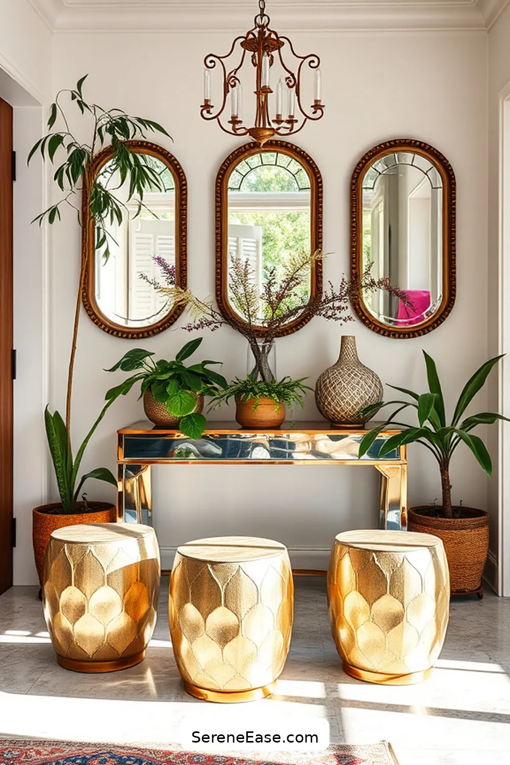 Reflective Furniture Accents for 21 Stunning Metallic Accents for Your Bohemian Entryway Style