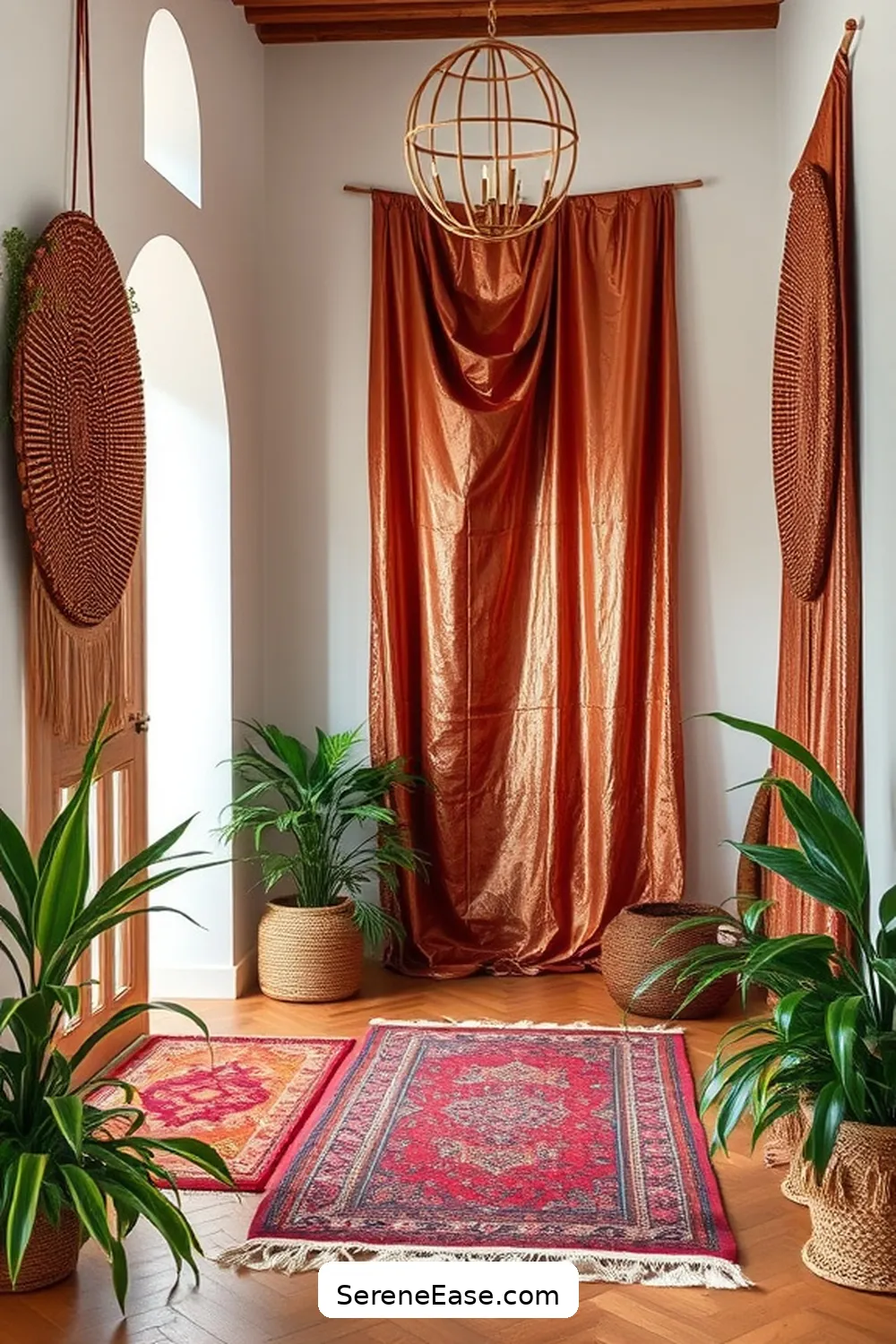Shimmering Fabric Wall Hangings for 21 Stunning Metallic Accents for Your Bohemian Entryway Style